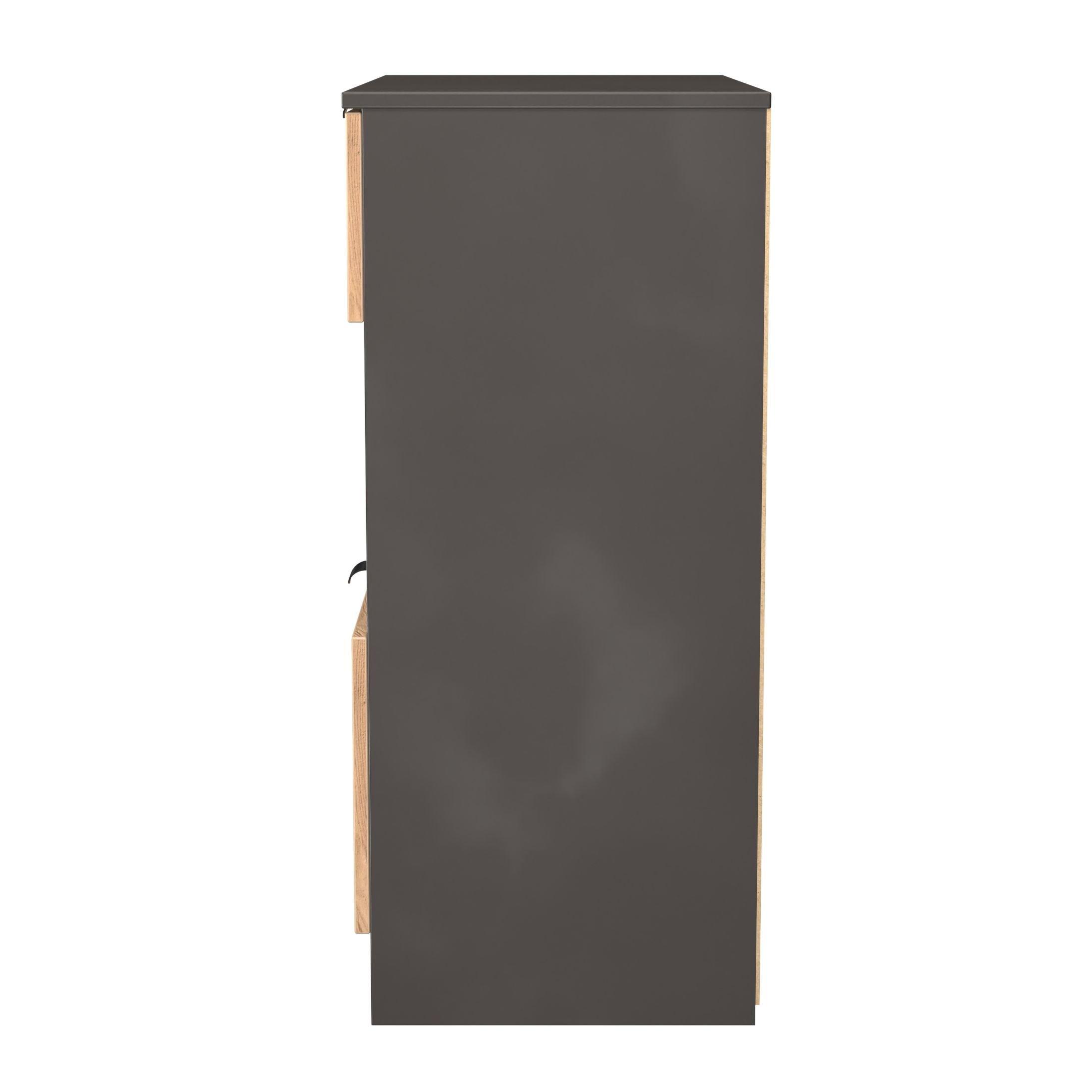 Craft Oak & Gra - Welcome Furniture - Solomon 2 Drawer Open Shelf Deep Chest - 2