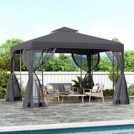 Breeins Outdoor Garden Gazebo Shade Canopy Dark Grey