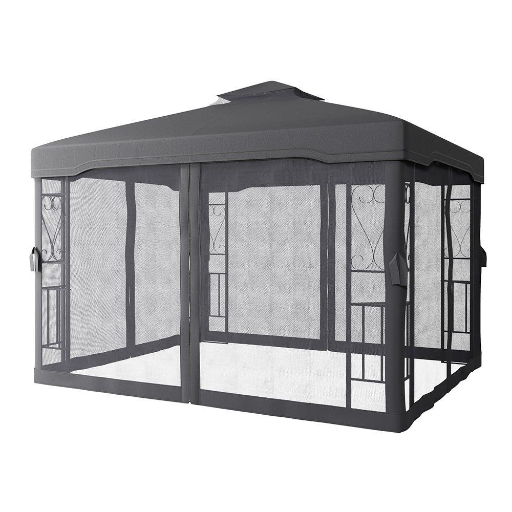Grey - Breeins - Outdoor Garden Gazebo Shade Canopy Dark Grey - 5