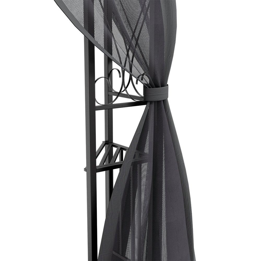 Grey - Breeins - Outdoor Garden Gazebo Shade Canopy Dark Grey - 7