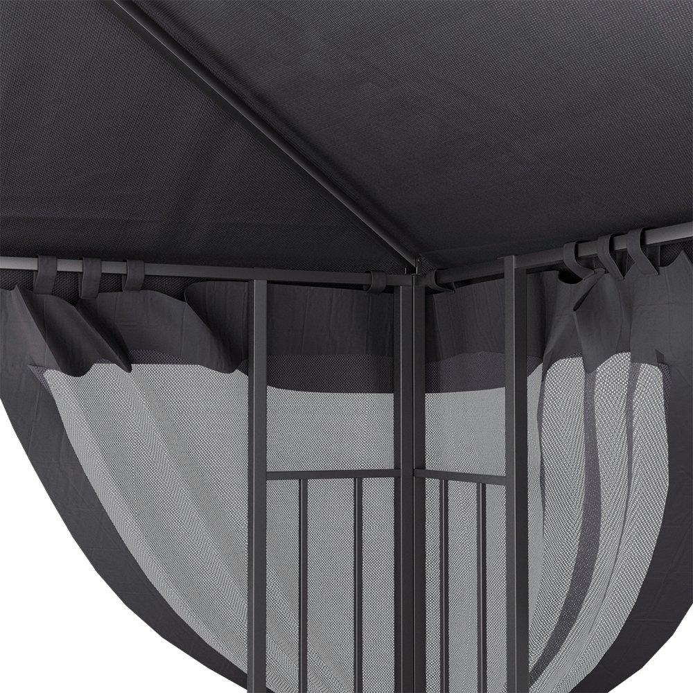Grey - Breeins - Outdoor Garden Gazebo Shade Canopy Dark Grey - 8