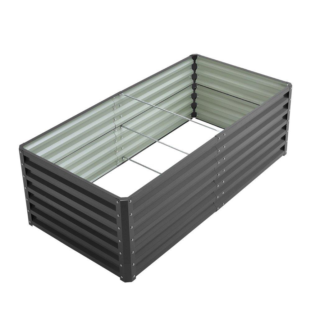 Black - Breeins - Metal Rectangular Raised Garden Bed Black - 5