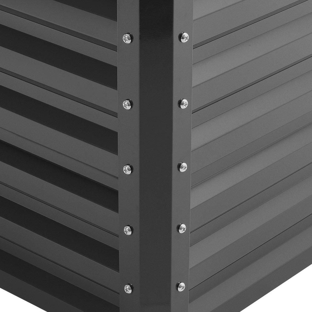 Black - Breeins - Metal Rectangular Raised Garden Bed Black - 7