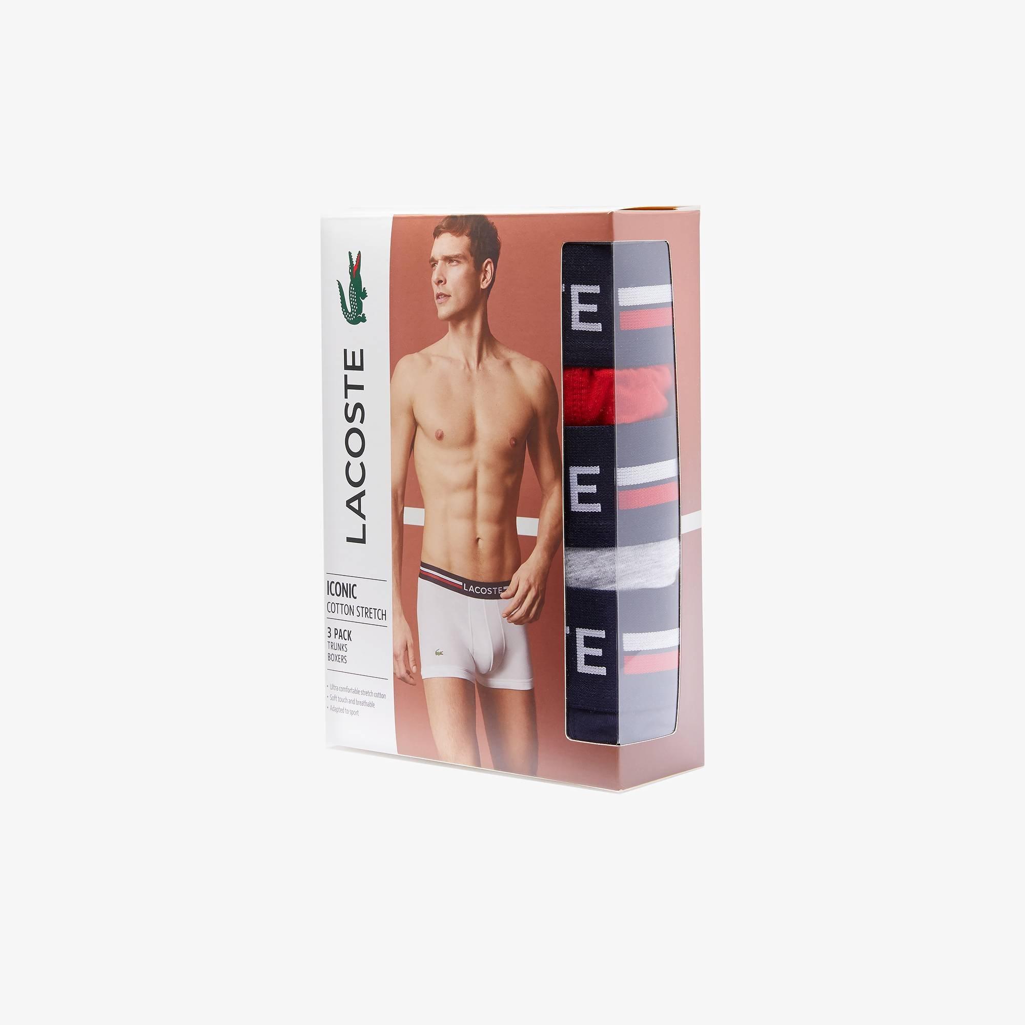 Nvy/Wht/Red - Lacoste - 3 Pack Boxer Shorts - 1
