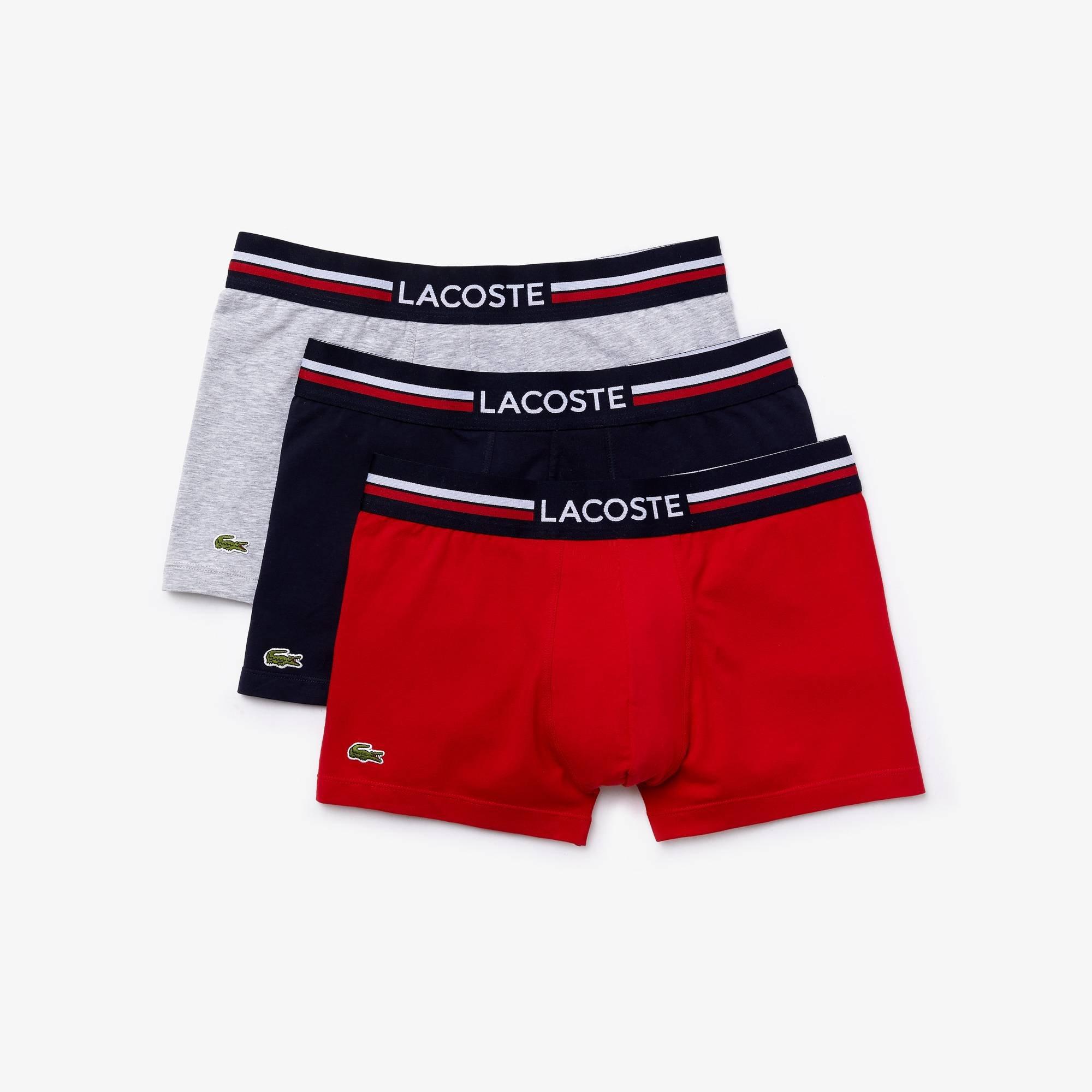 Nvy/Wht/Red - Lacoste - 3 Pack Boxer Shorts - 4