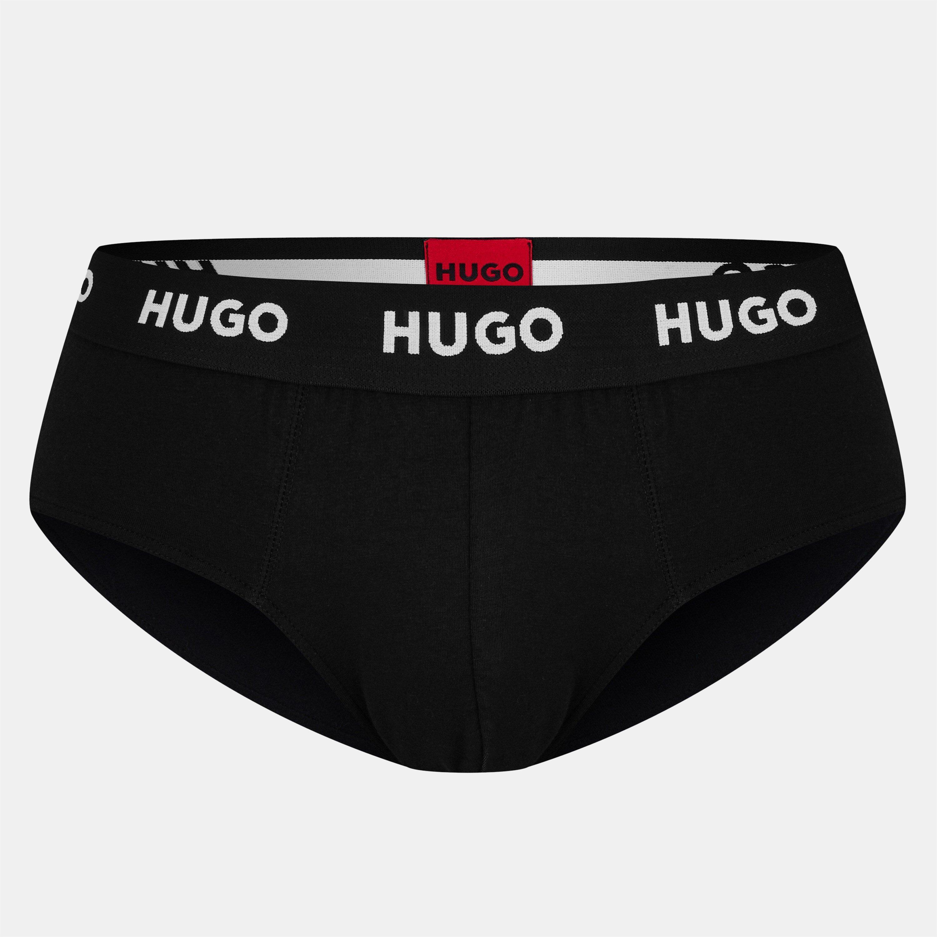 Black 001 - Hugo - Men's 3-Pack Cotton Logo Briefs - 2