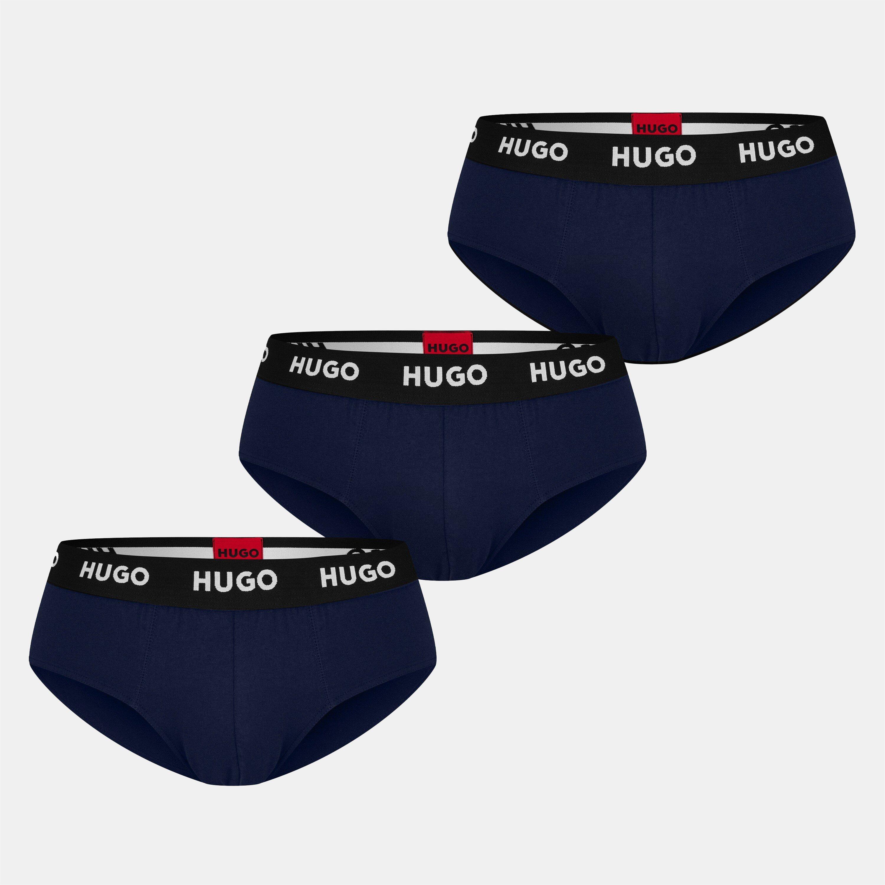 Navy 410 - Hugo - Men's 3-Pack Cotton Logo Briefs - 1
