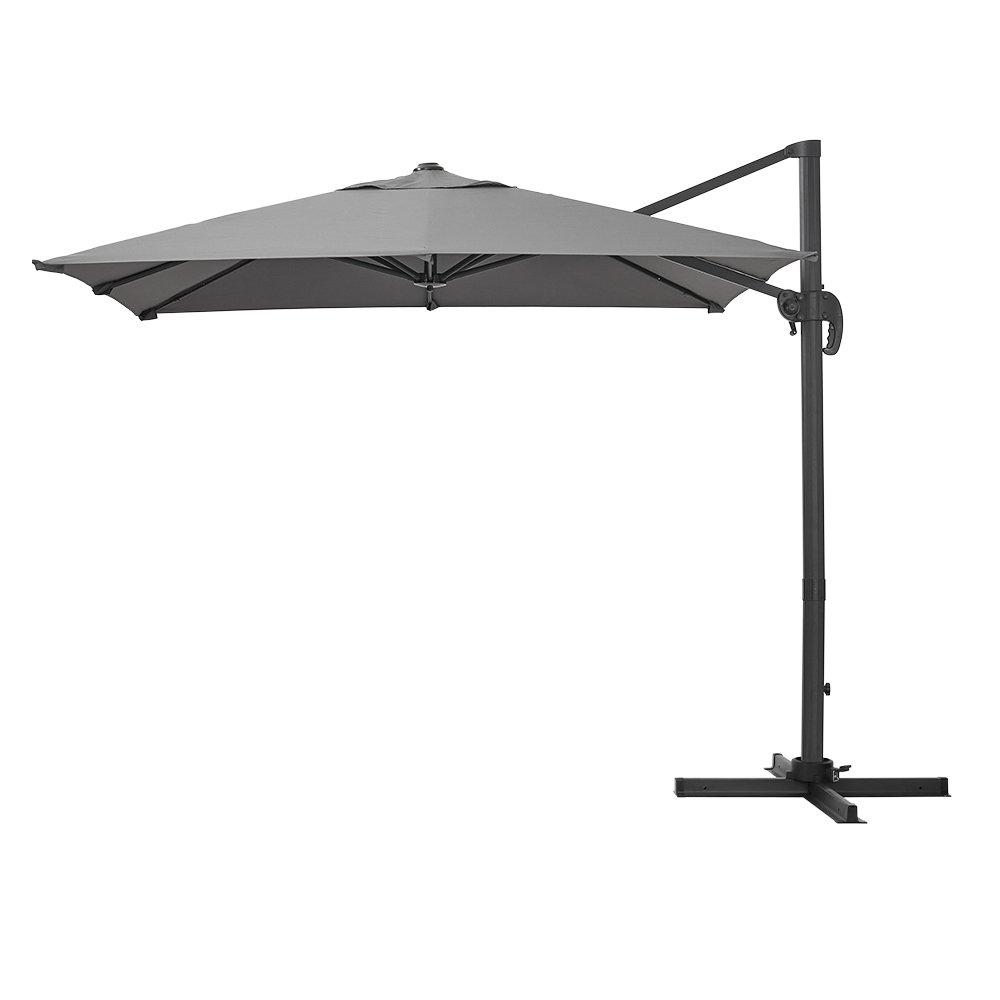 Grey - Breeins - Outdoor Garden 2.5M Cantilever Parasol Dark Grey - 3