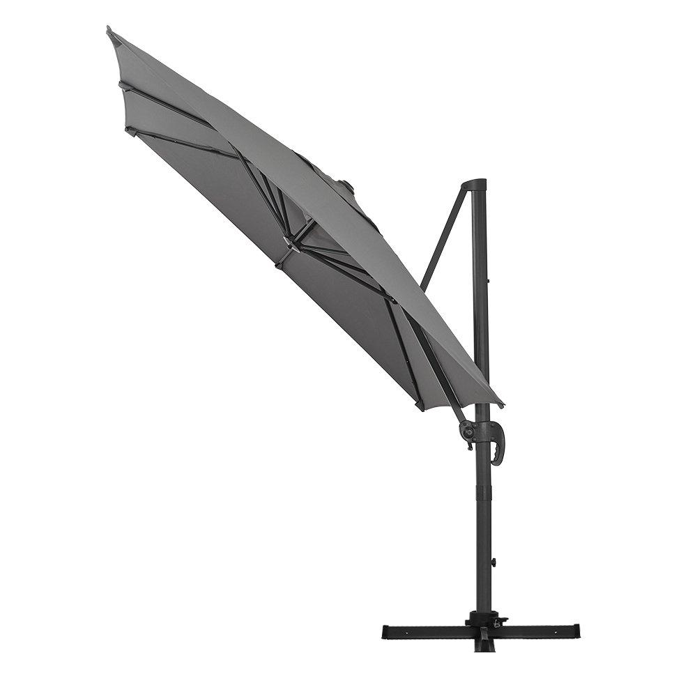 Grey - Breeins - Outdoor Garden 2.5M Cantilever Parasol Dark Grey - 4