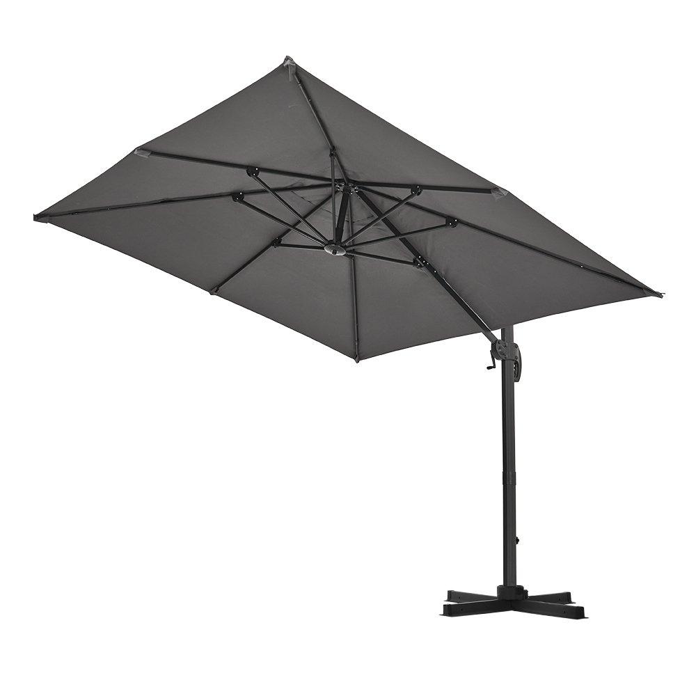 Grey - Breeins - Outdoor Garden 2.5M Cantilever Parasol Dark Grey - 5