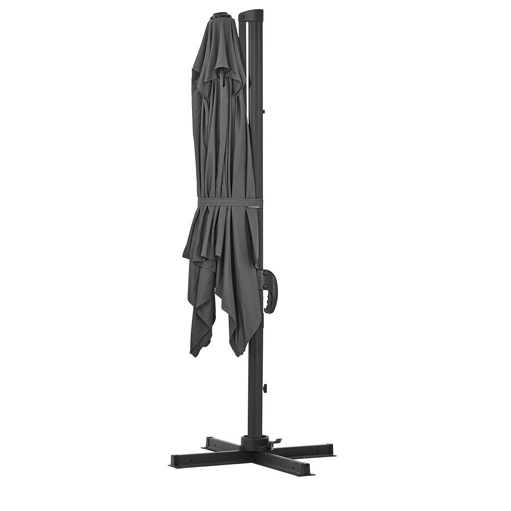 Grey - Breeins - Outdoor Garden 2.5M Cantilever Parasol Dark Grey - 6