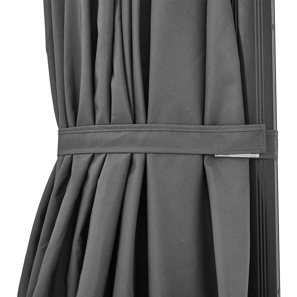 Grey - Breeins - Outdoor Garden 2.5M Cantilever Parasol Dark Grey - 7