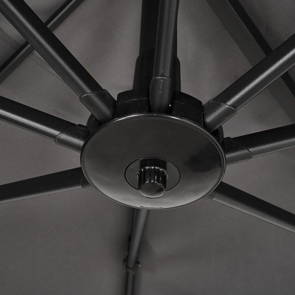 Grey - Breeins - Outdoor Garden 2.5M Cantilever Parasol Dark Grey - 8