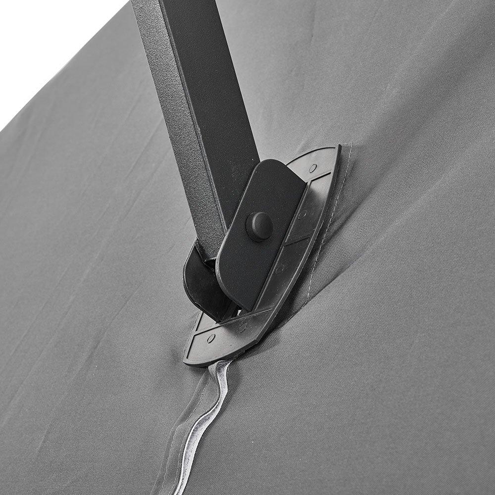 Grey - Breeins - Outdoor Garden 2.5M Cantilever Parasol Dark Grey - 9