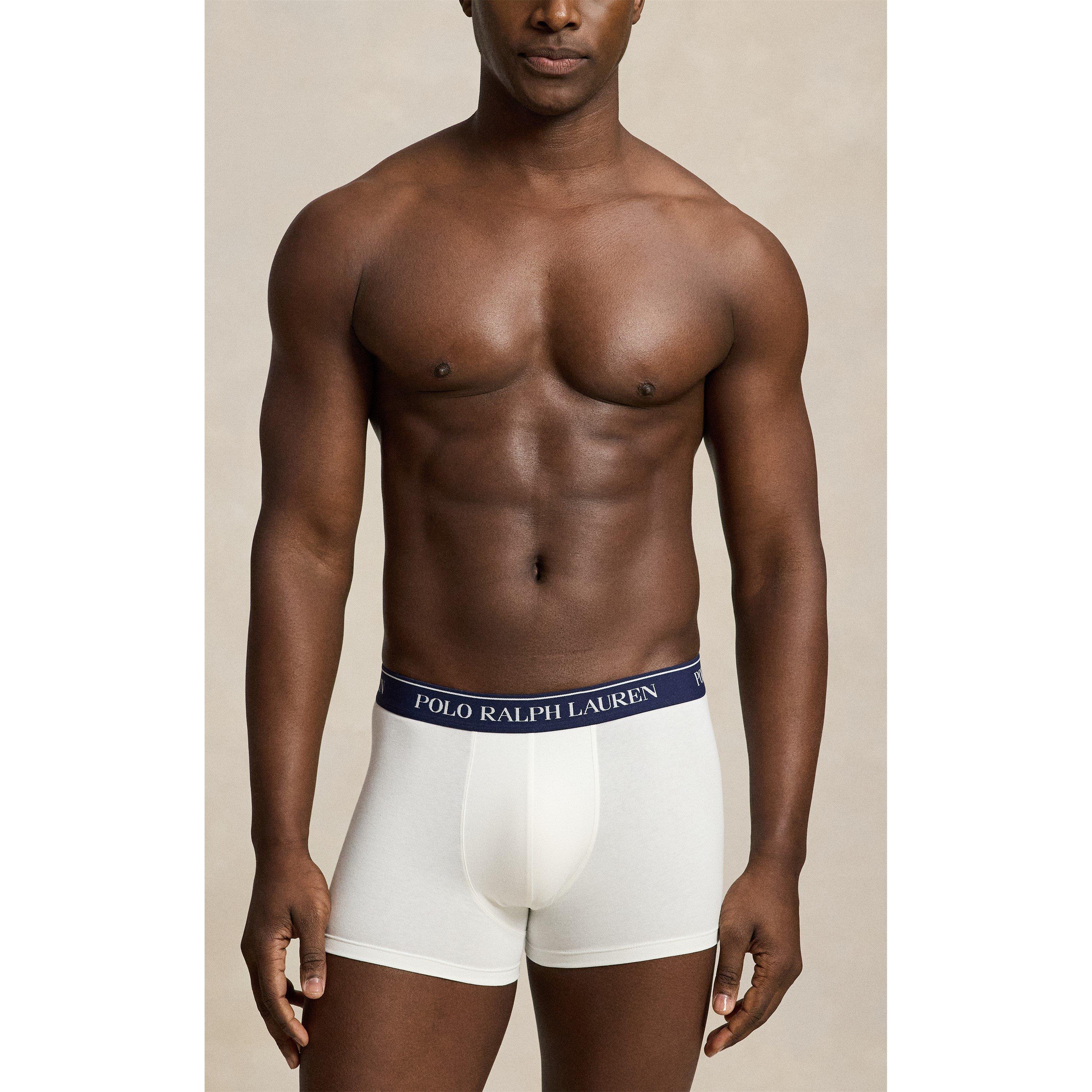 Wht/Nvy/Tan/Blu - Polo Ralph Lauren - 5-Pack Stretch Cotton Trunks - 4