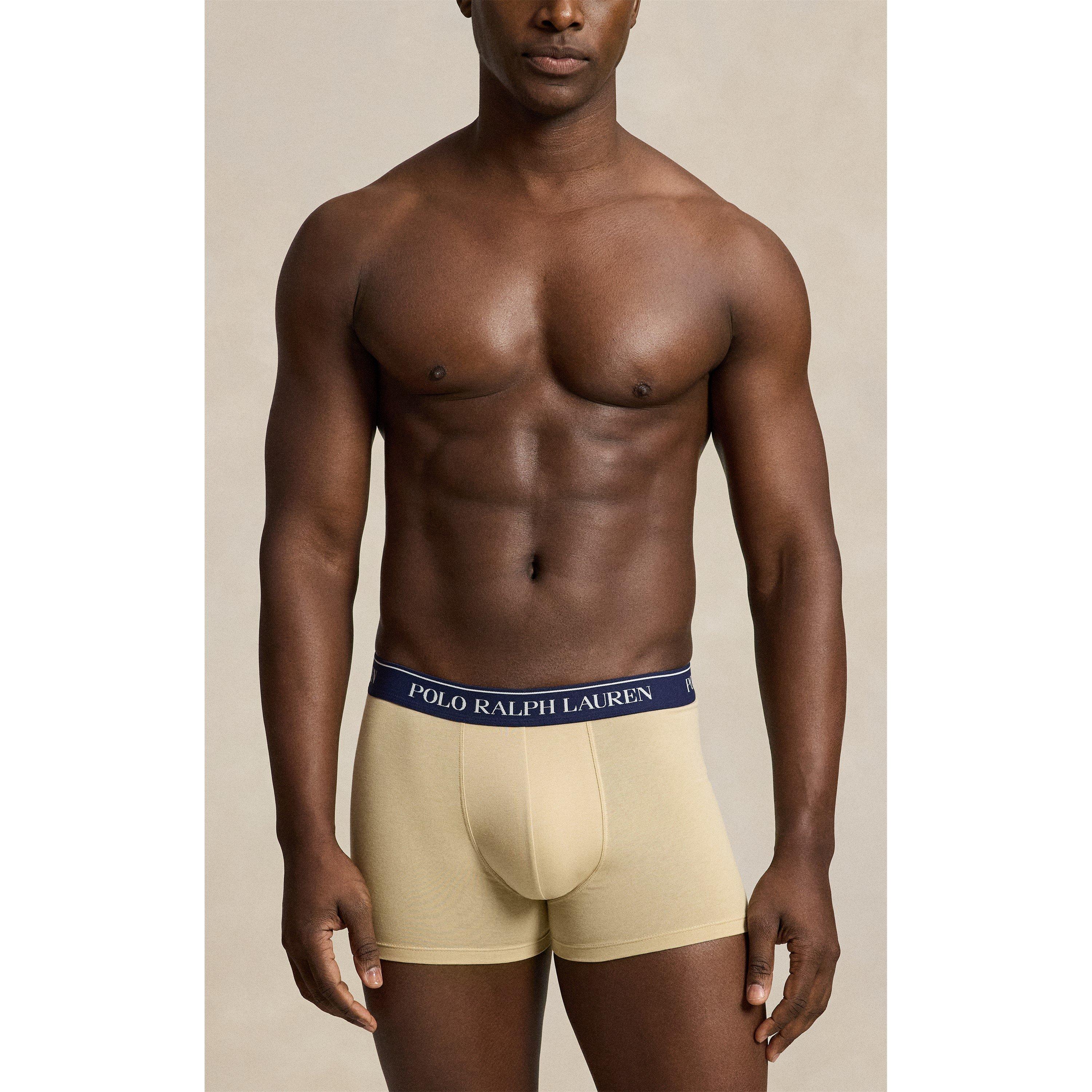 Wht/Nvy/Tan/Blu - Polo Ralph Lauren - 5-Pack Stretch Cotton Trunks - 6