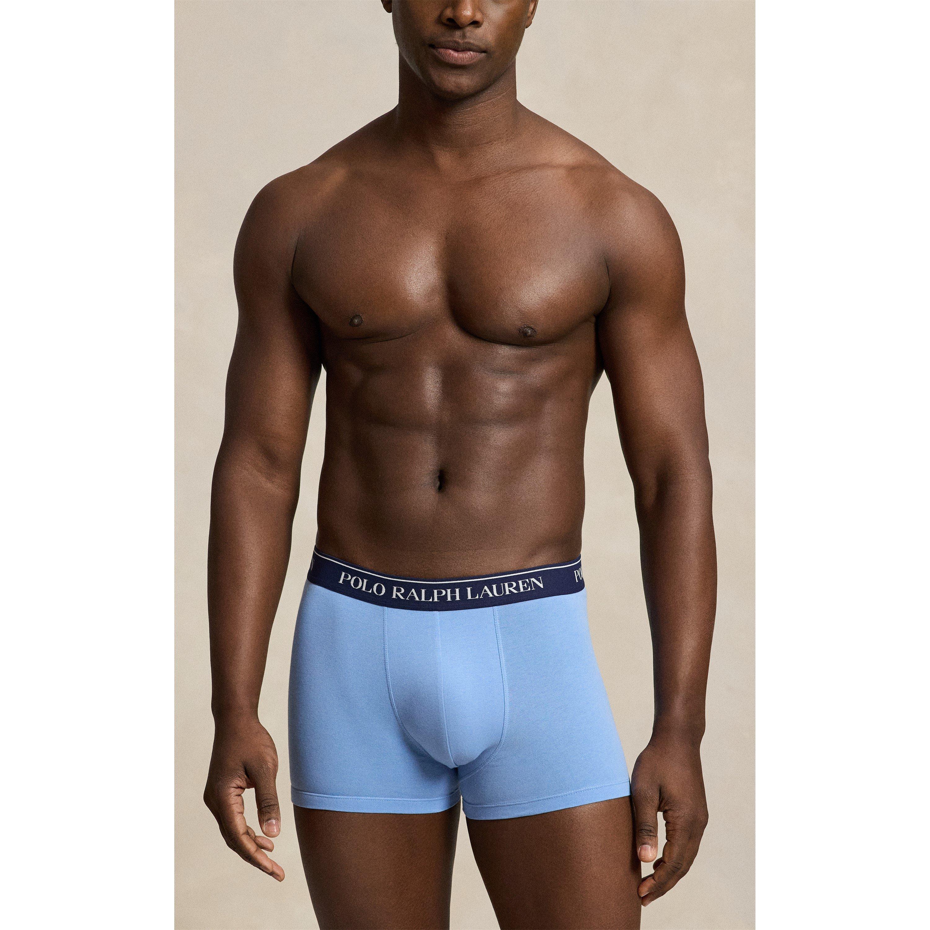 Wht/Nvy/Tan/Blu - Polo Ralph Lauren - 5-Pack Stretch Cotton Trunks - 8