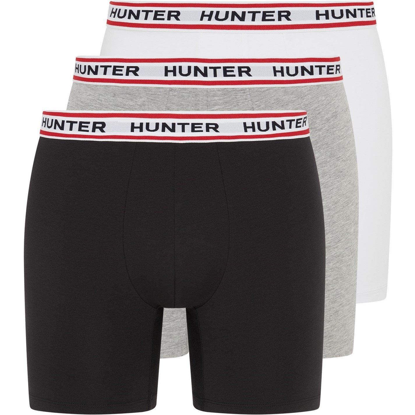 Hunter Men's 3 Pack Boxer Briefs - Grey/Bright Whi - X Large