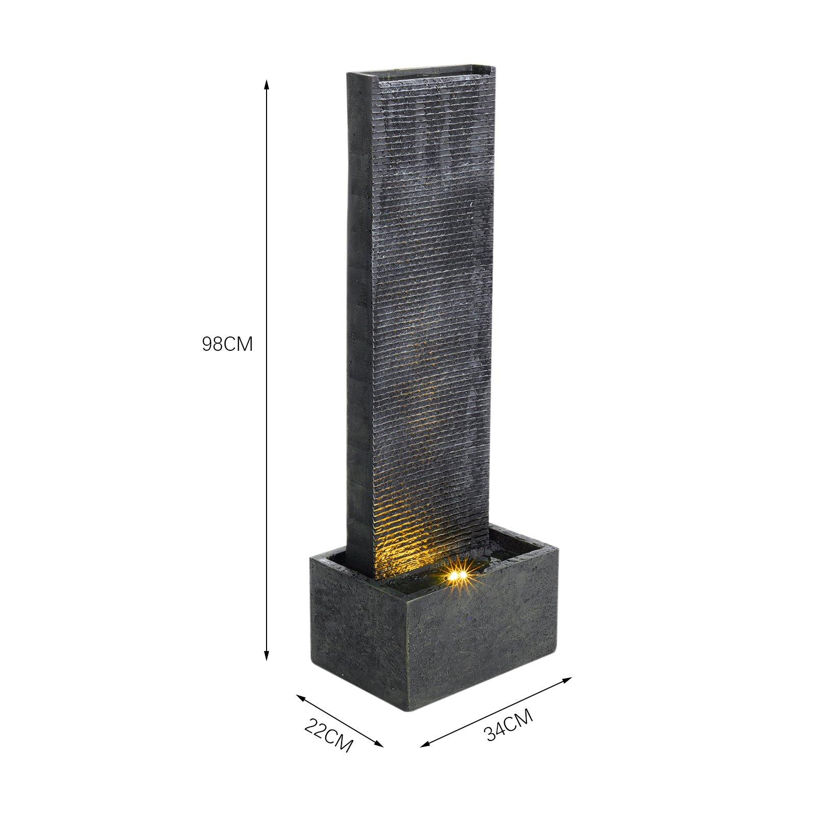 Black - Breeins - Outdoor Wall Standing Fountain Stone - 7