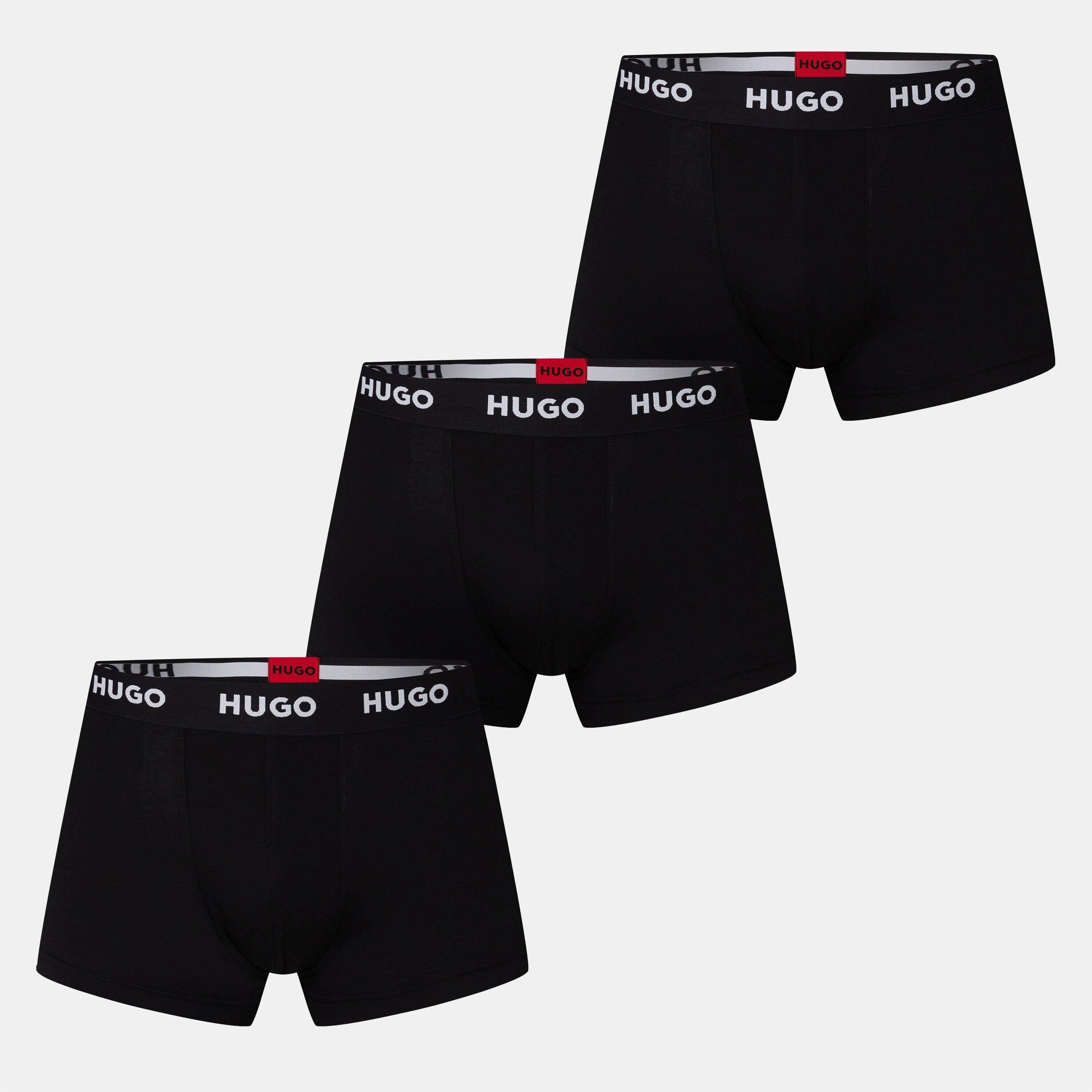 Hugo Men's 3 Pack Trunks - Black 001 - Large