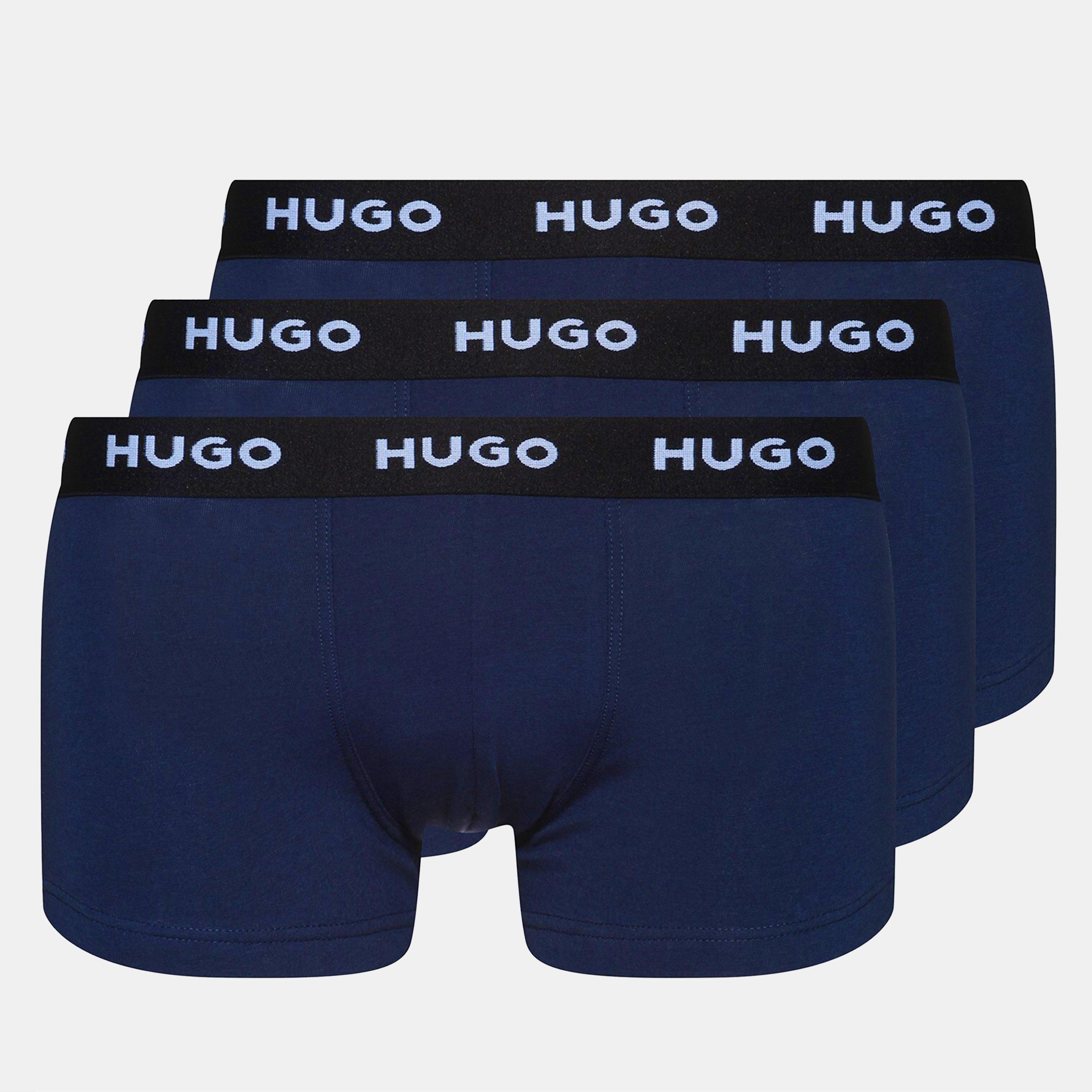 Navy 410 - Hugo - Men's 3 Pack Trunks - 1
