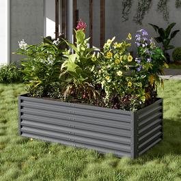 Breeins Modular Metal Raised Garden Bed Grey