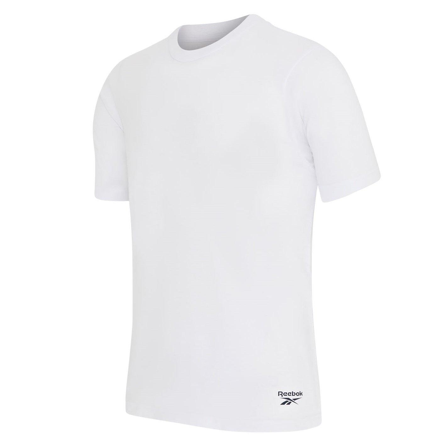 Navy/Char/White - Reebok - 3-Pack Cotton Short Sleeve Crew Neck T-Shirt - 6