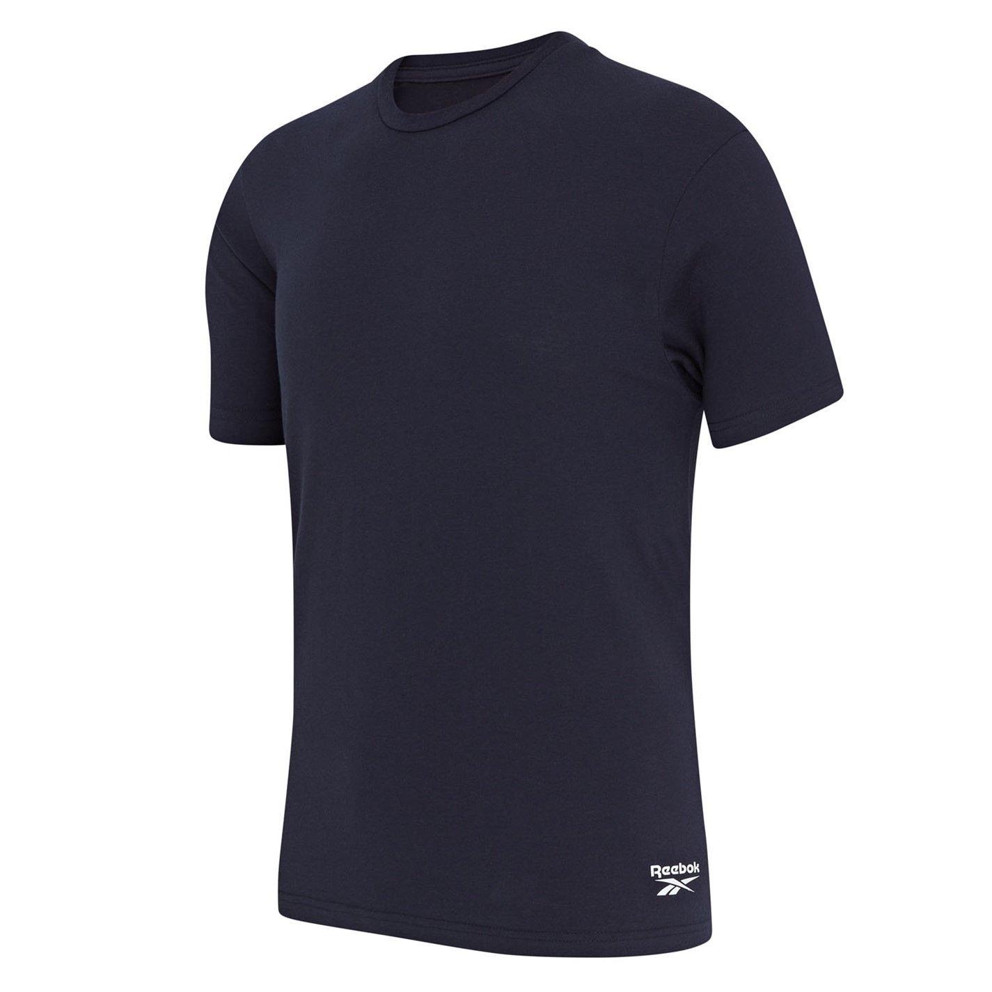 Navy/Char/White - Reebok - 3-Pack Cotton Short Sleeve Crew Neck T-Shirt - 9