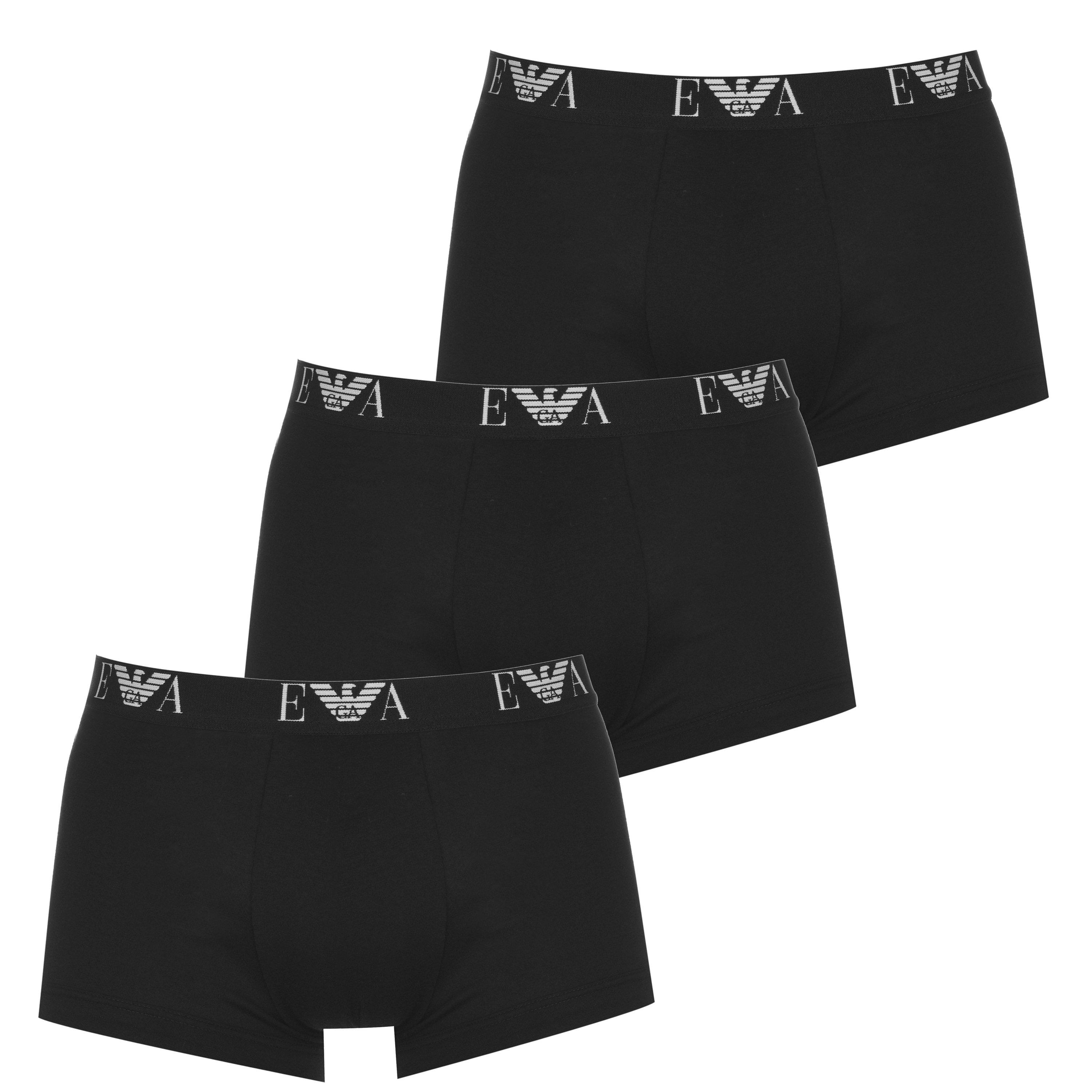 Black 21320 - Emporio Armani - 3-Pack Logo Trunks - 1