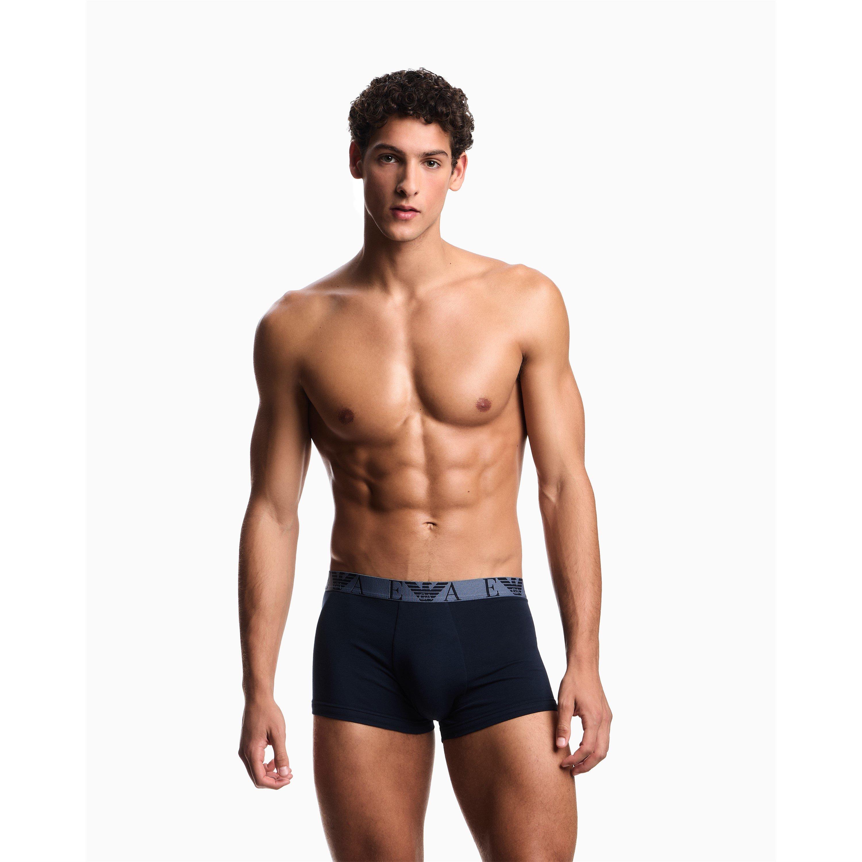 Blu/Blu/Blu - Emporio Armani - 3-Pack Logo Trunks - 2