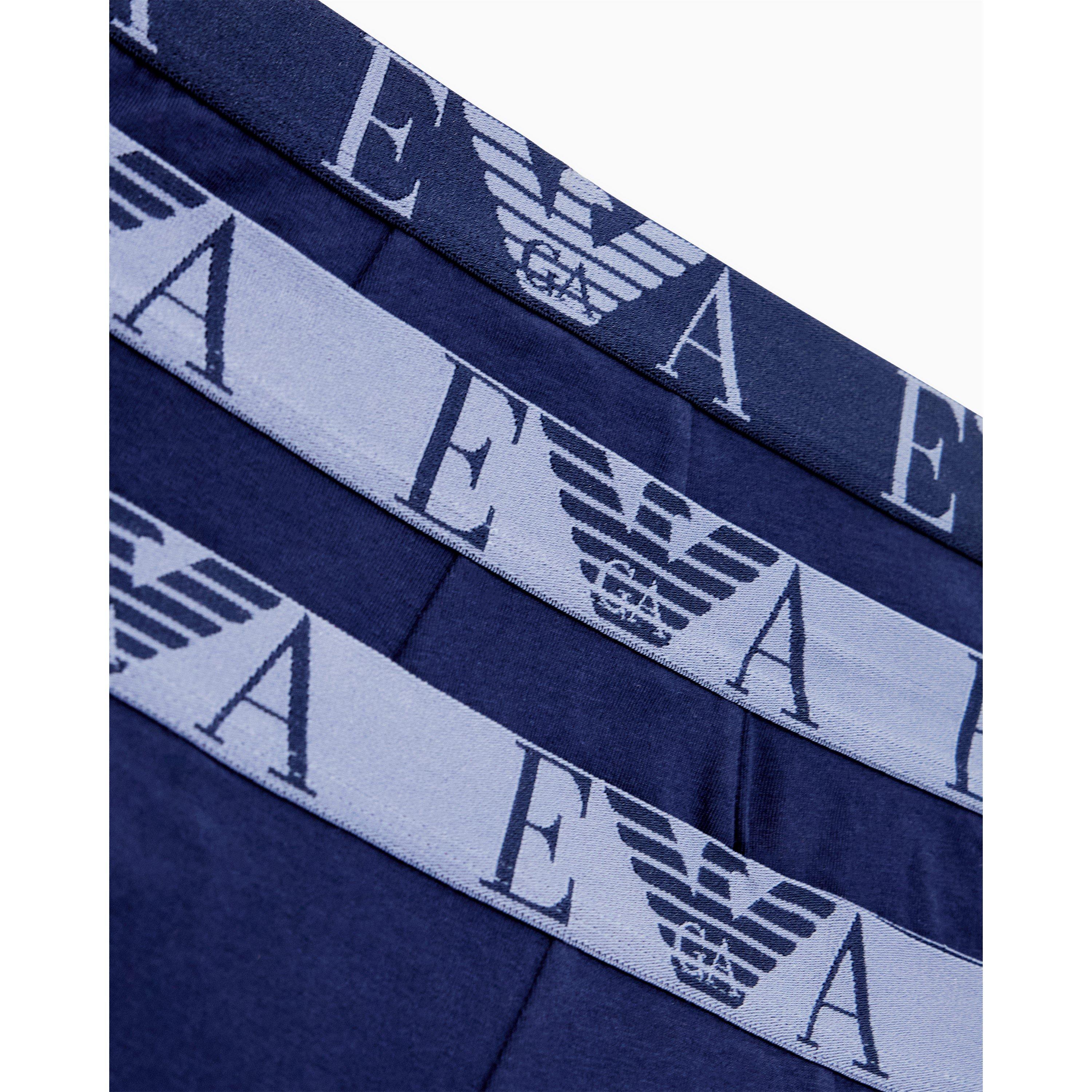 Blu/Blu/Blu - Emporio Armani - 3-Pack Logo Trunks - 4