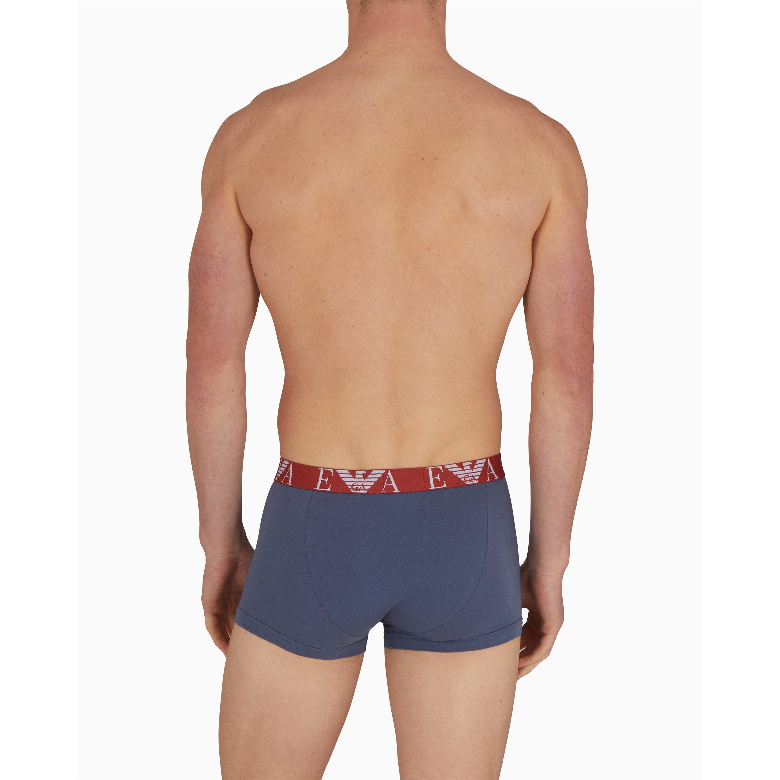 Blue/Ind/Blue - Emporio Armani - 3-Pack Logo Trunks - 2