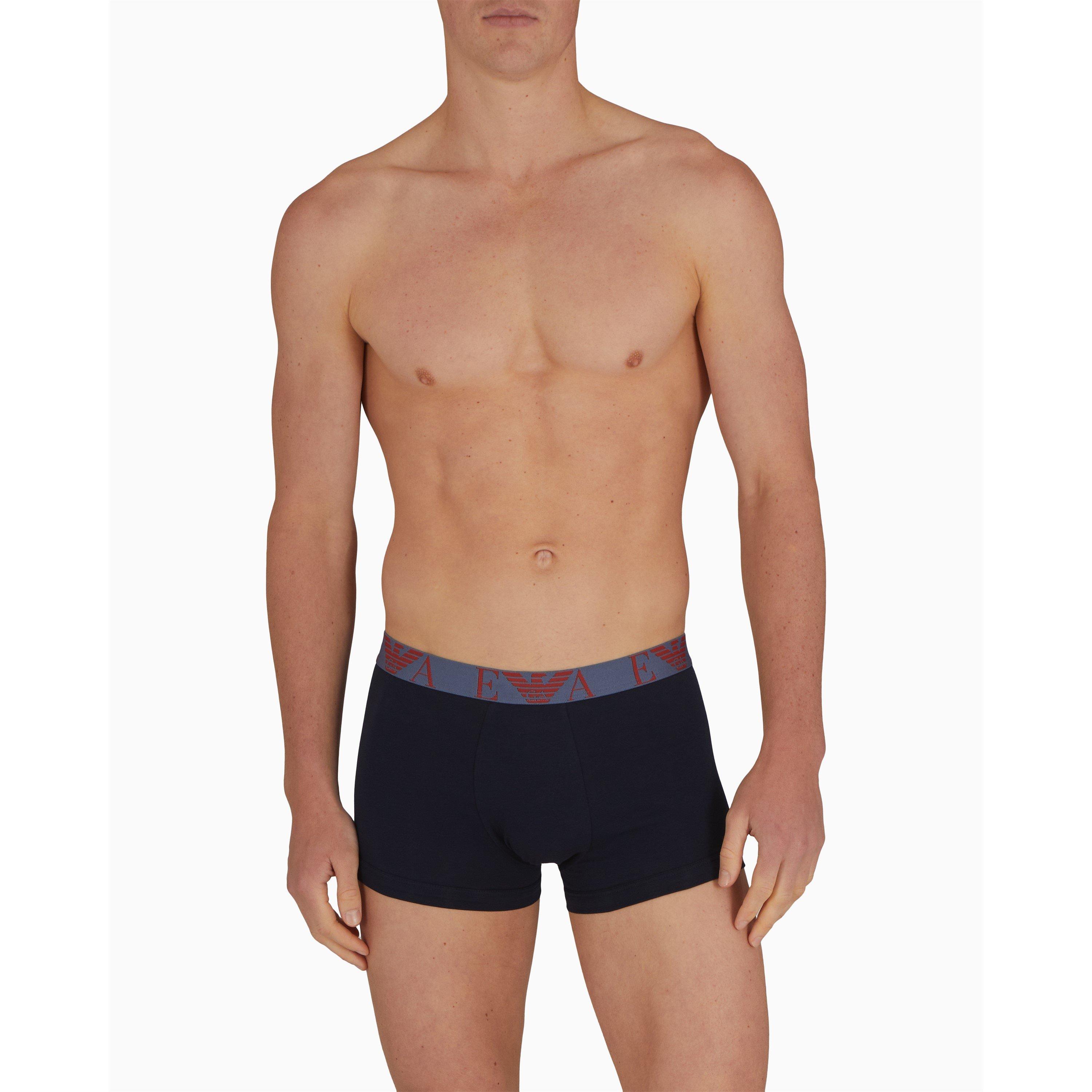 Blue/Ind/Blue - Emporio Armani - 3-Pack Logo Trunks - 3