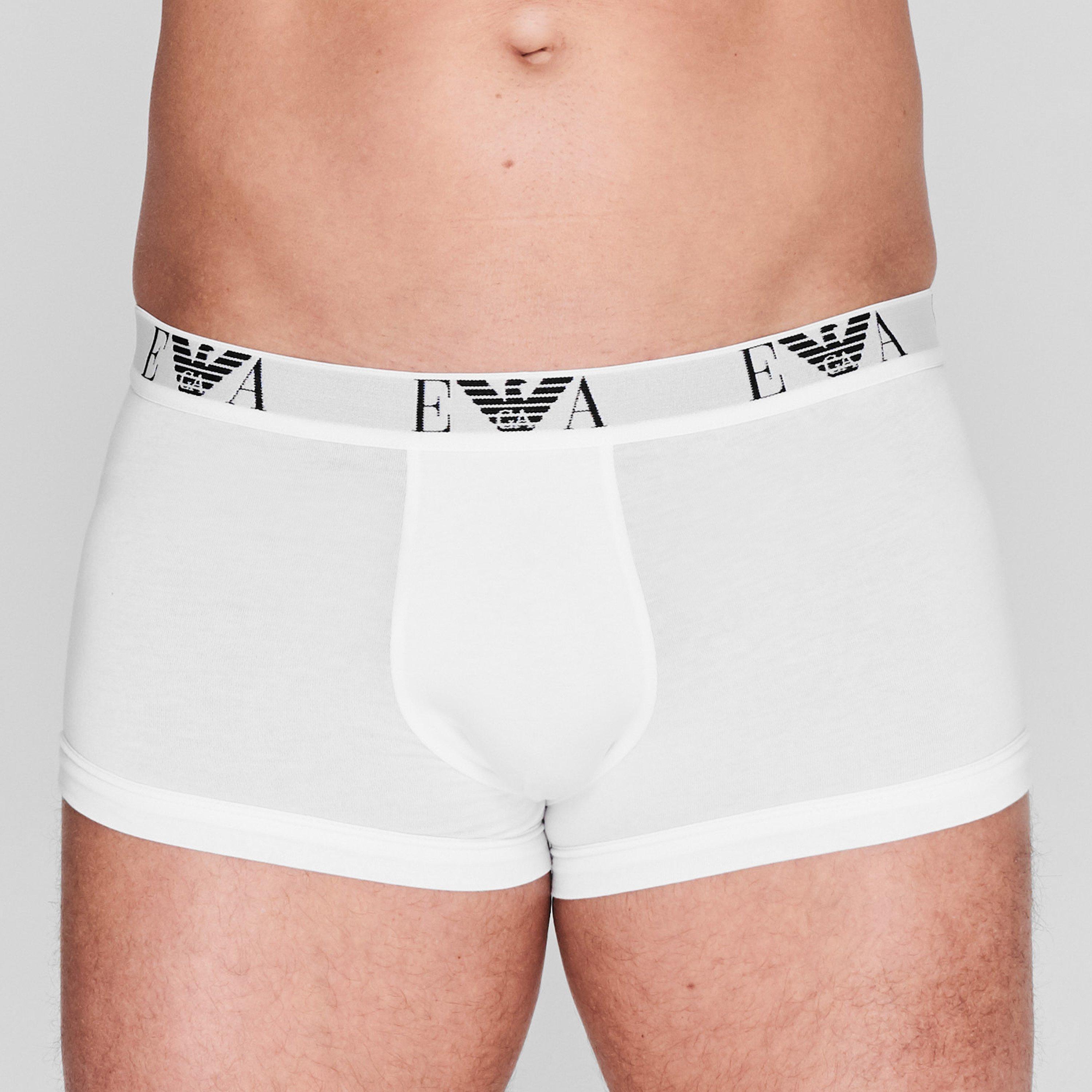 Blk/Nvy/Wh56110 - Emporio Armani - 3-Pack Logo Trunks - 2