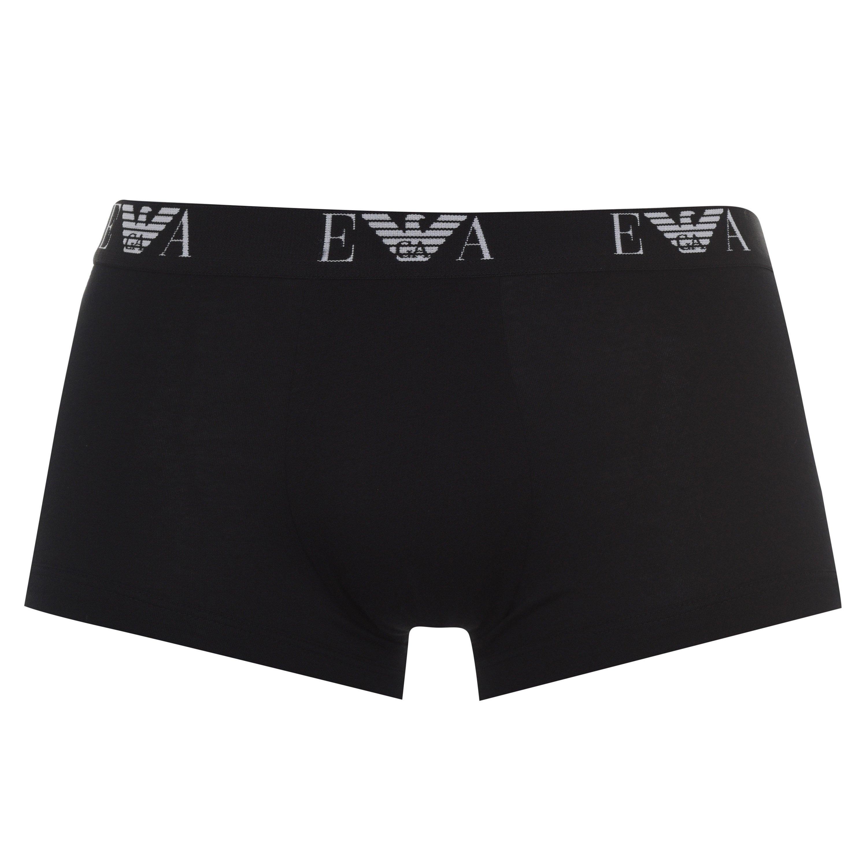 Blk/Nvy/Wh56110 - Emporio Armani - 3-Pack Logo Trunks - 7