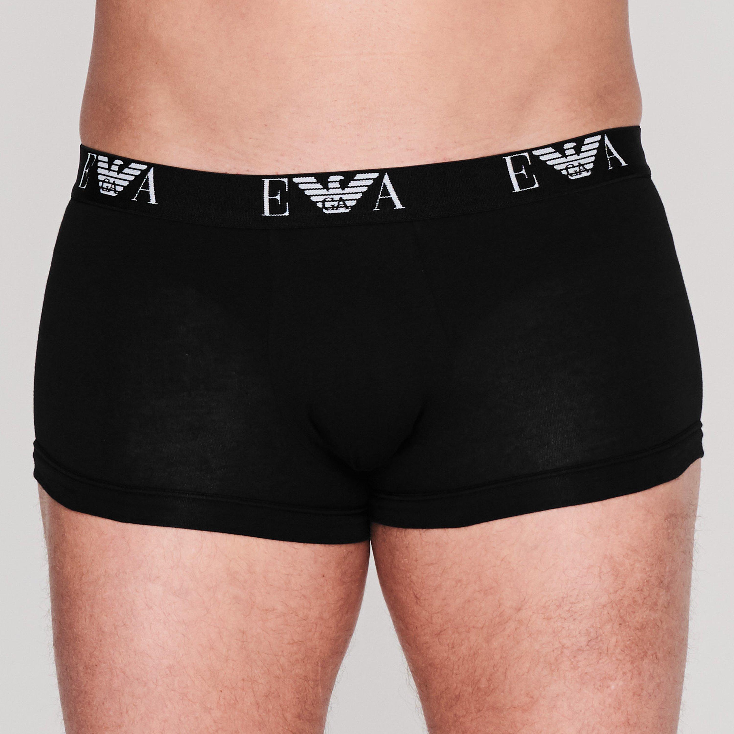 Blk/Nvy/Wh56110 - Emporio Armani - 3-Pack Logo Trunks - 3