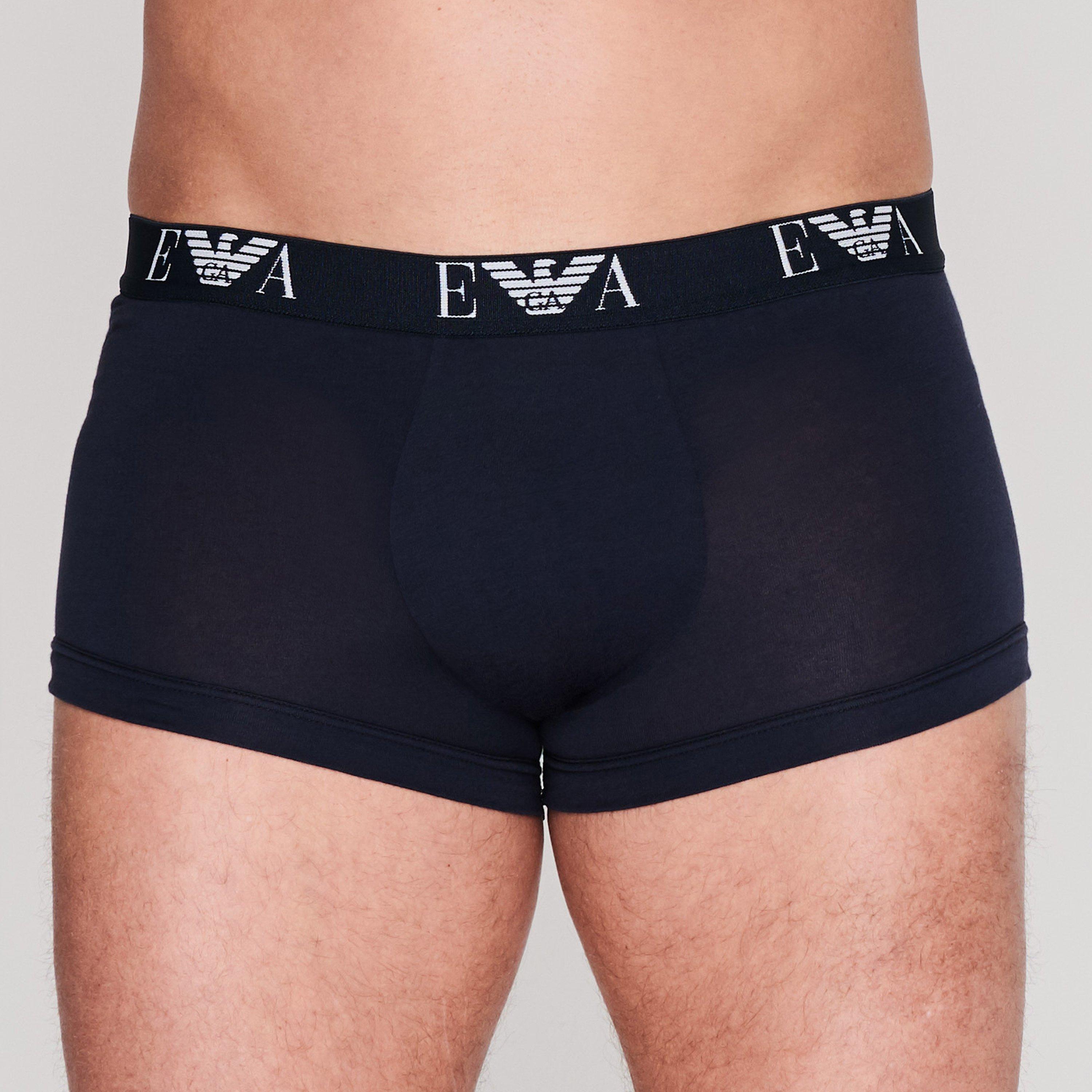Blk/Nvy/Wh56110 - Emporio Armani - 3-Pack Logo Trunks - 4