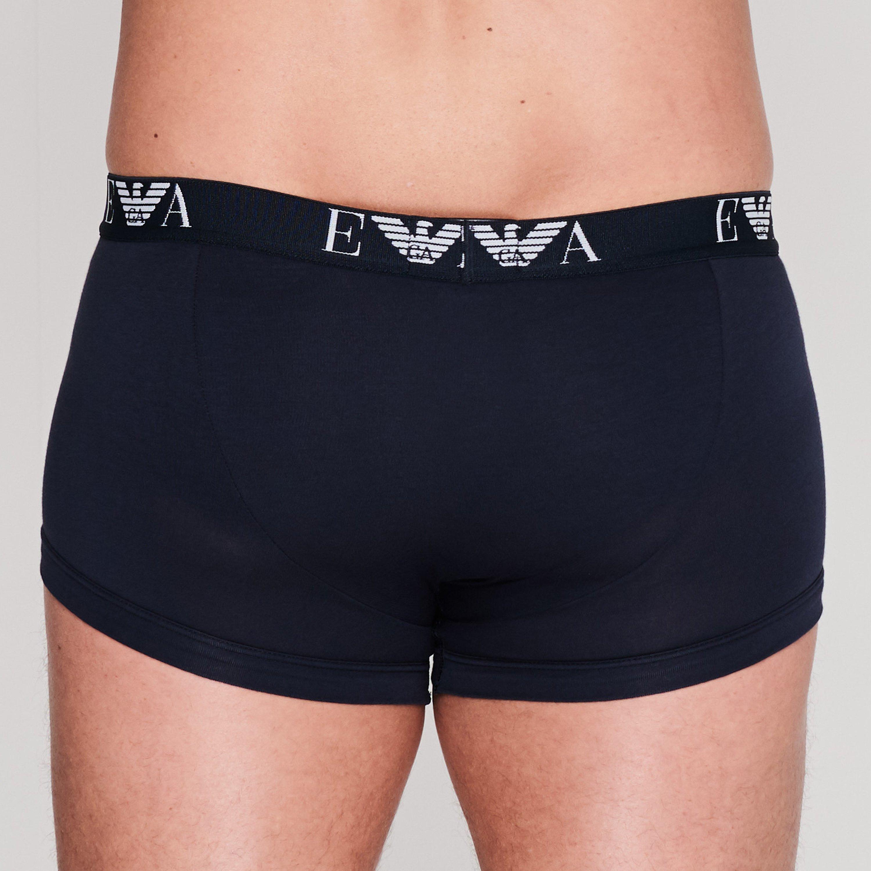Blk/Nvy/Wh56110 - Emporio Armani - 3-Pack Logo Trunks - 5
