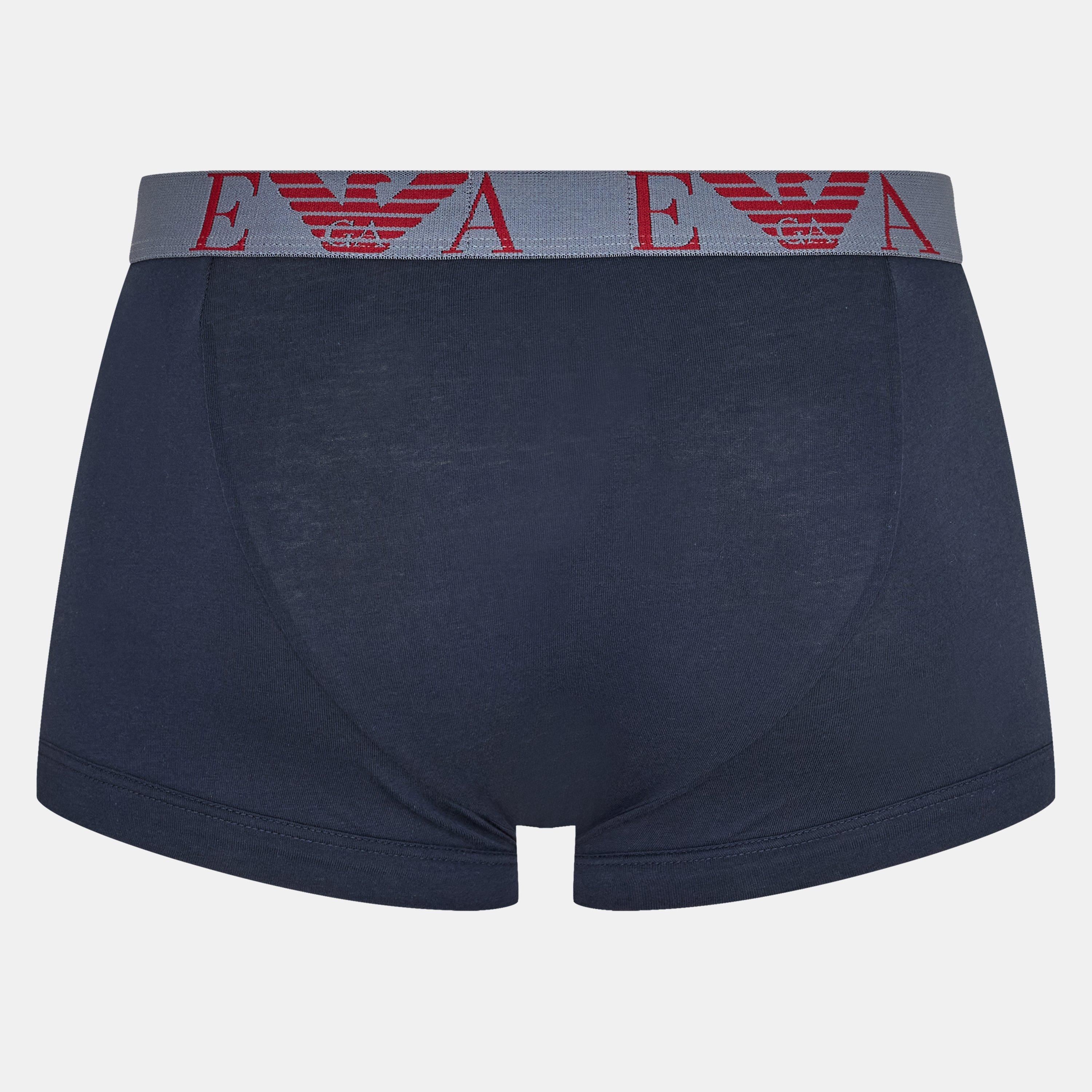 Blu/Red/Wht - Emporio Armani - 3-Pack Logo Trunks - 2