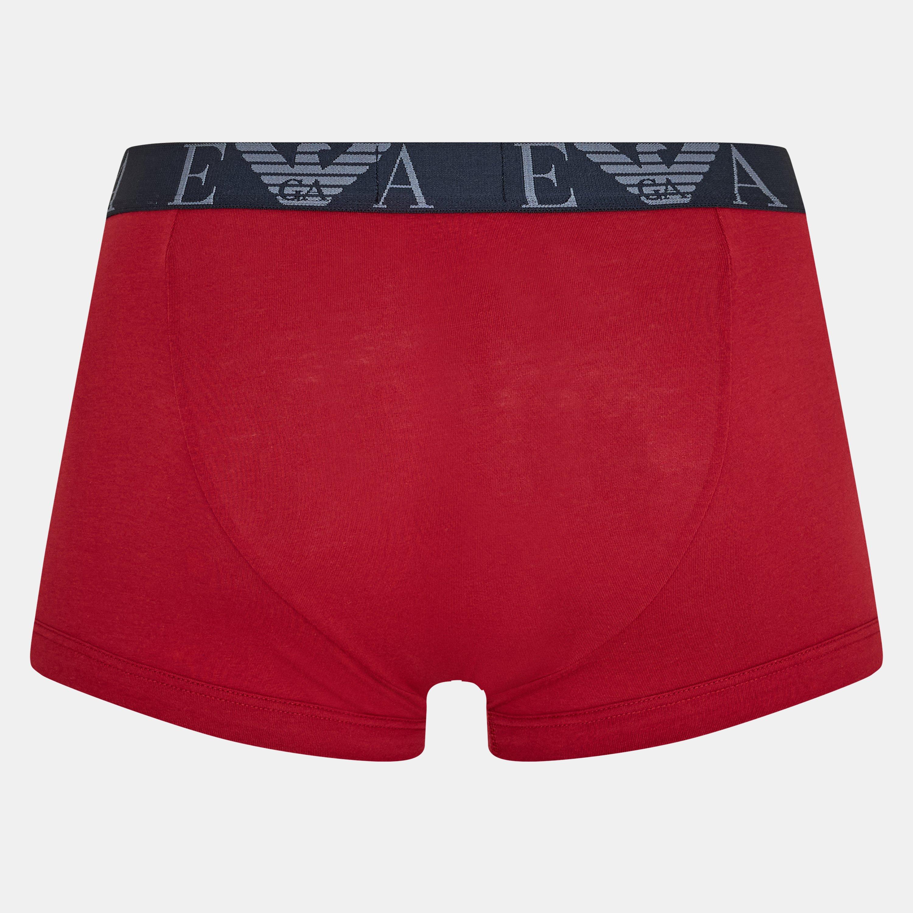 Blu/Red/Wht - Emporio Armani - 3-Pack Logo Trunks - 6