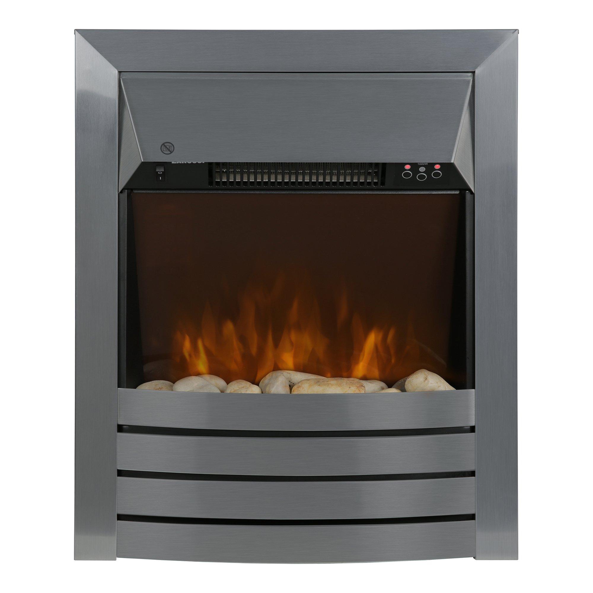Zanussi ZEFIST1001SS Electric Inset Fire - Stainless Steel