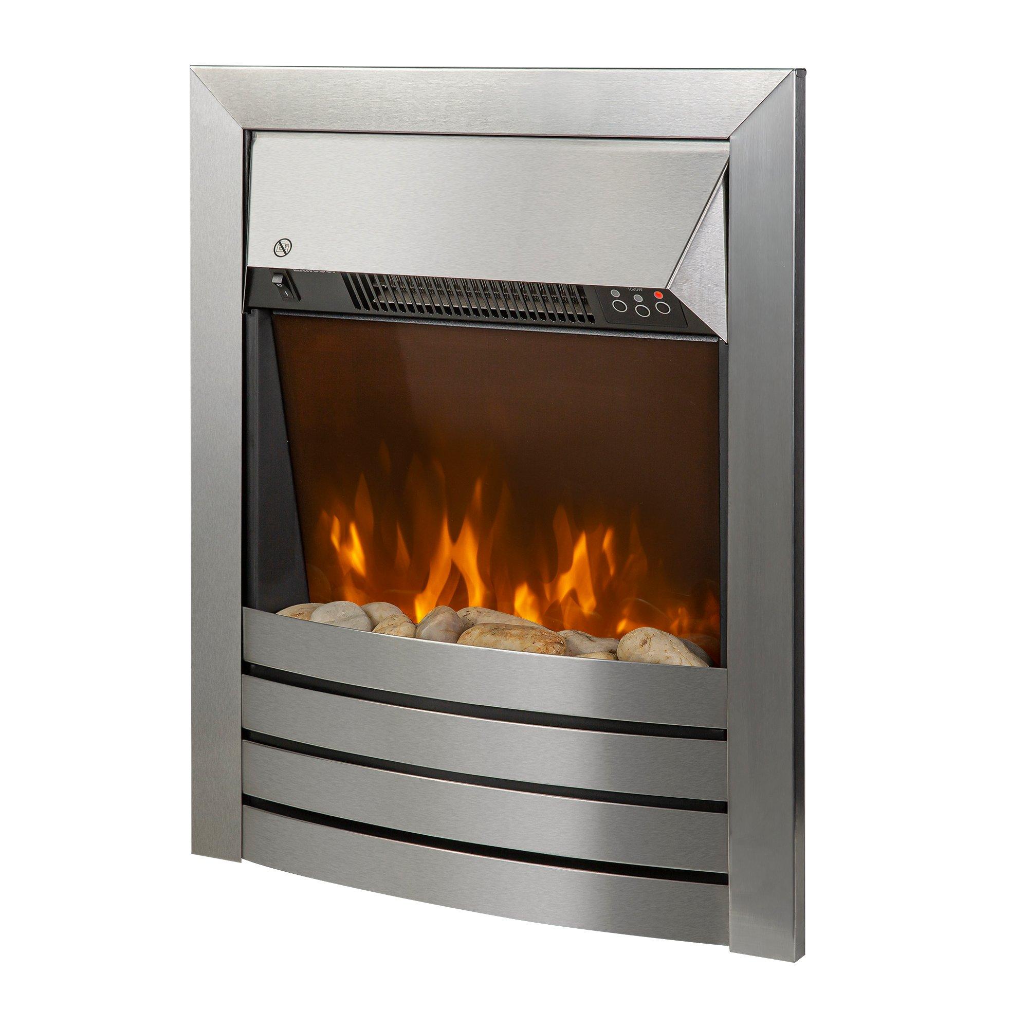 Stainless Steel - Zanussi - ZEFIST1001SS Electric Inset Fire - Stainless Steel - 9
