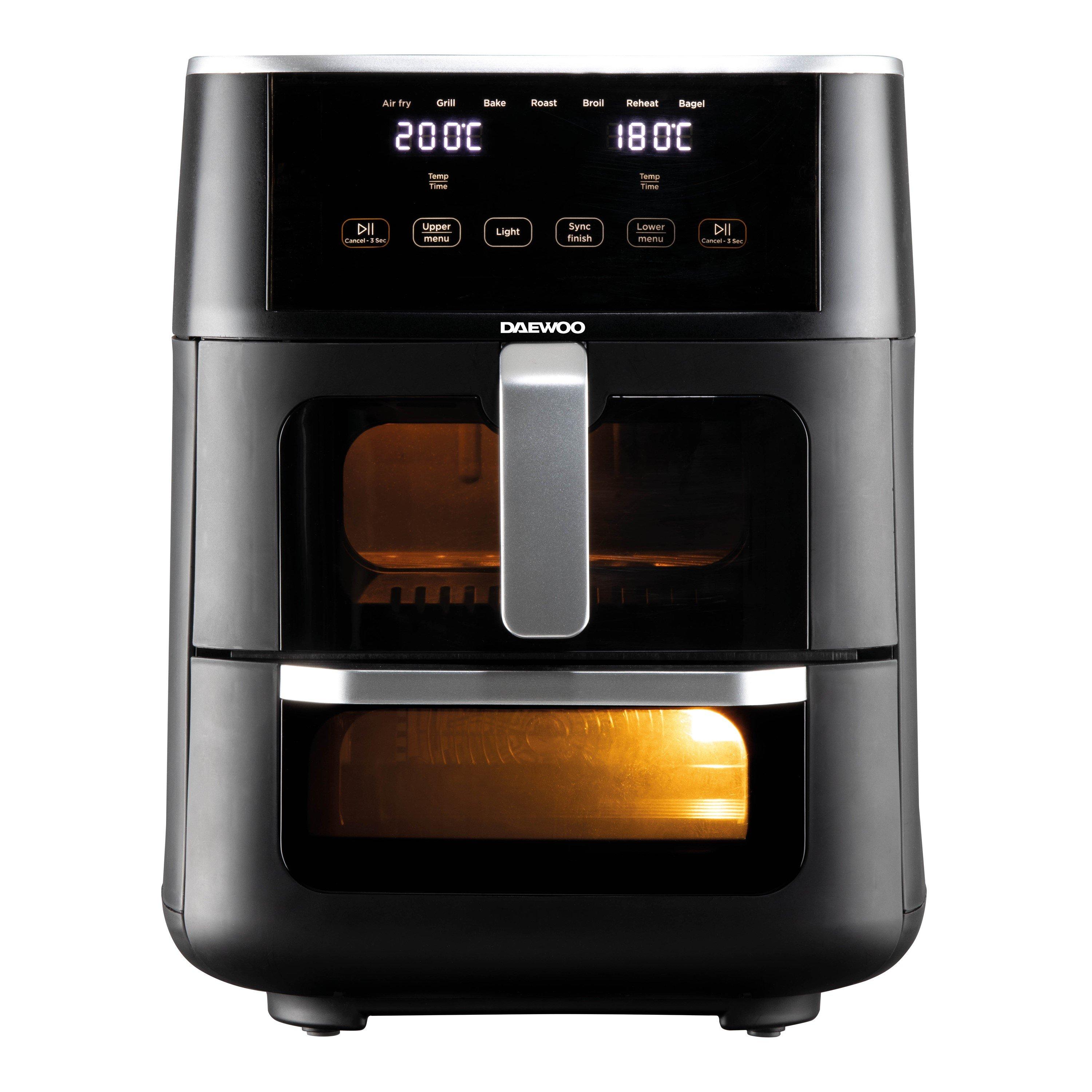 Black - Daewoo Electricals - 11L SPACE SAVING SPLIT DRAW AIR FRYER - 3