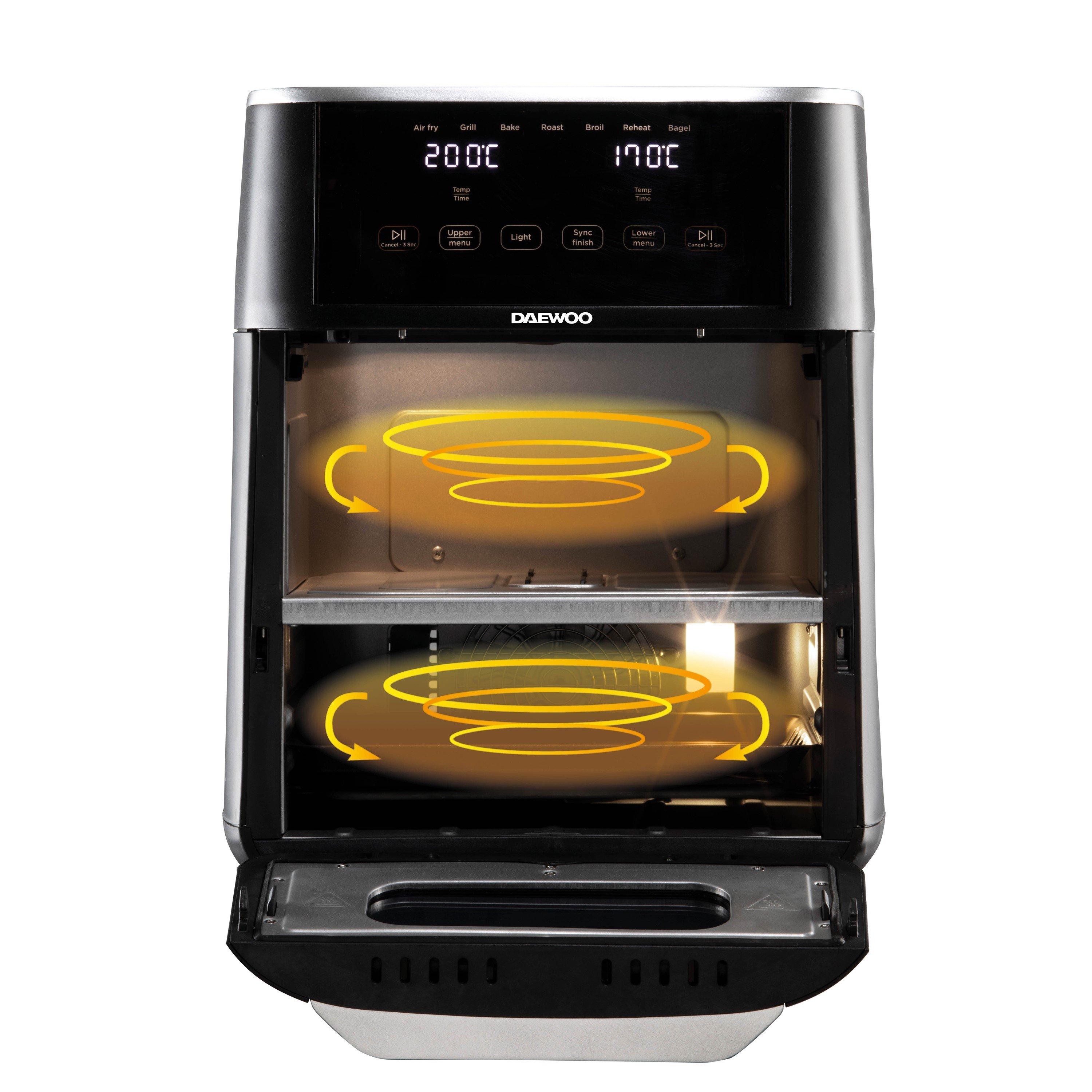 Black - Daewoo Electricals - 11L SPACE SAVING SPLIT DRAW AIR FRYER - 4