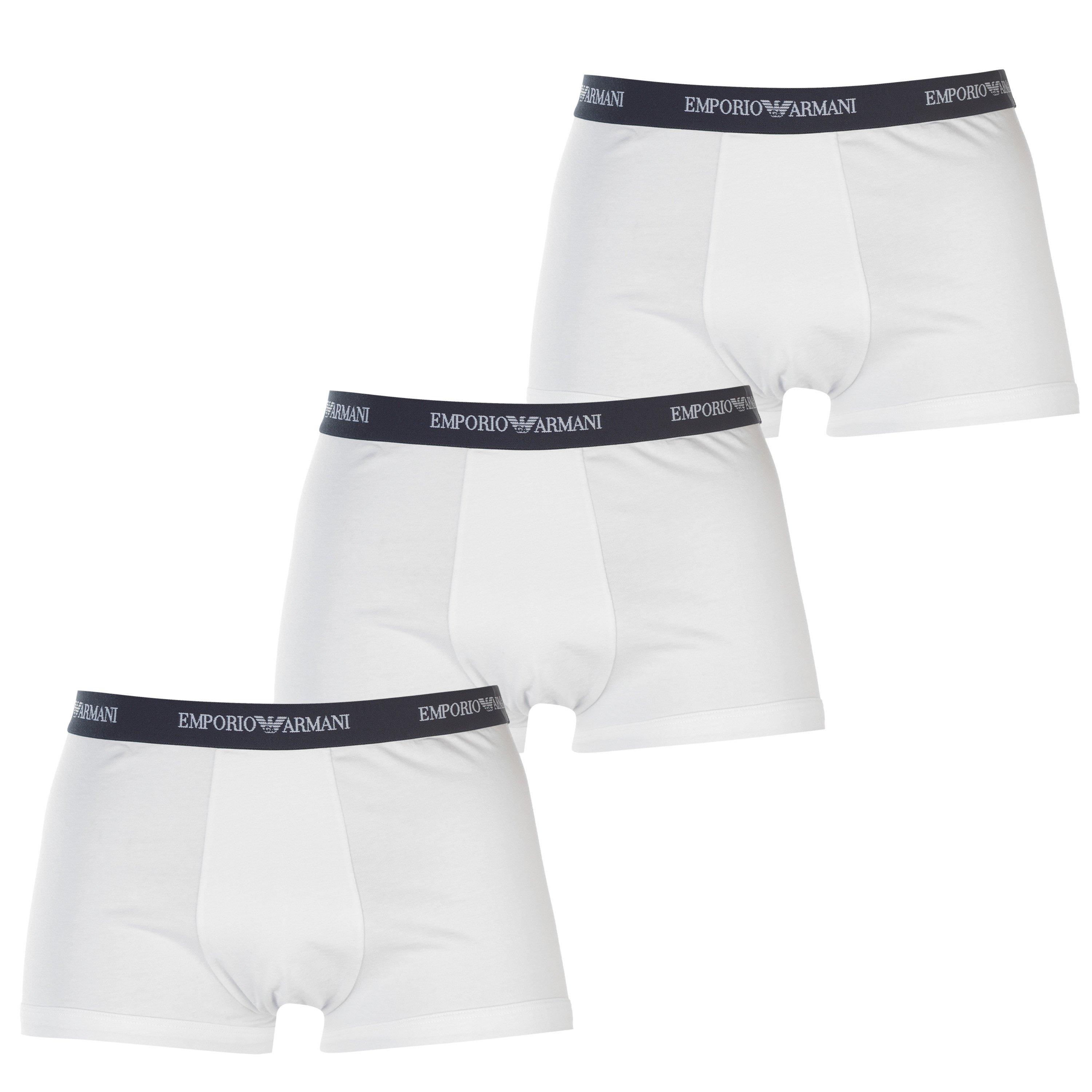 Emporio Armani Men's Core 3 Pack Boxer Shorts - White 00110 - 2X Large