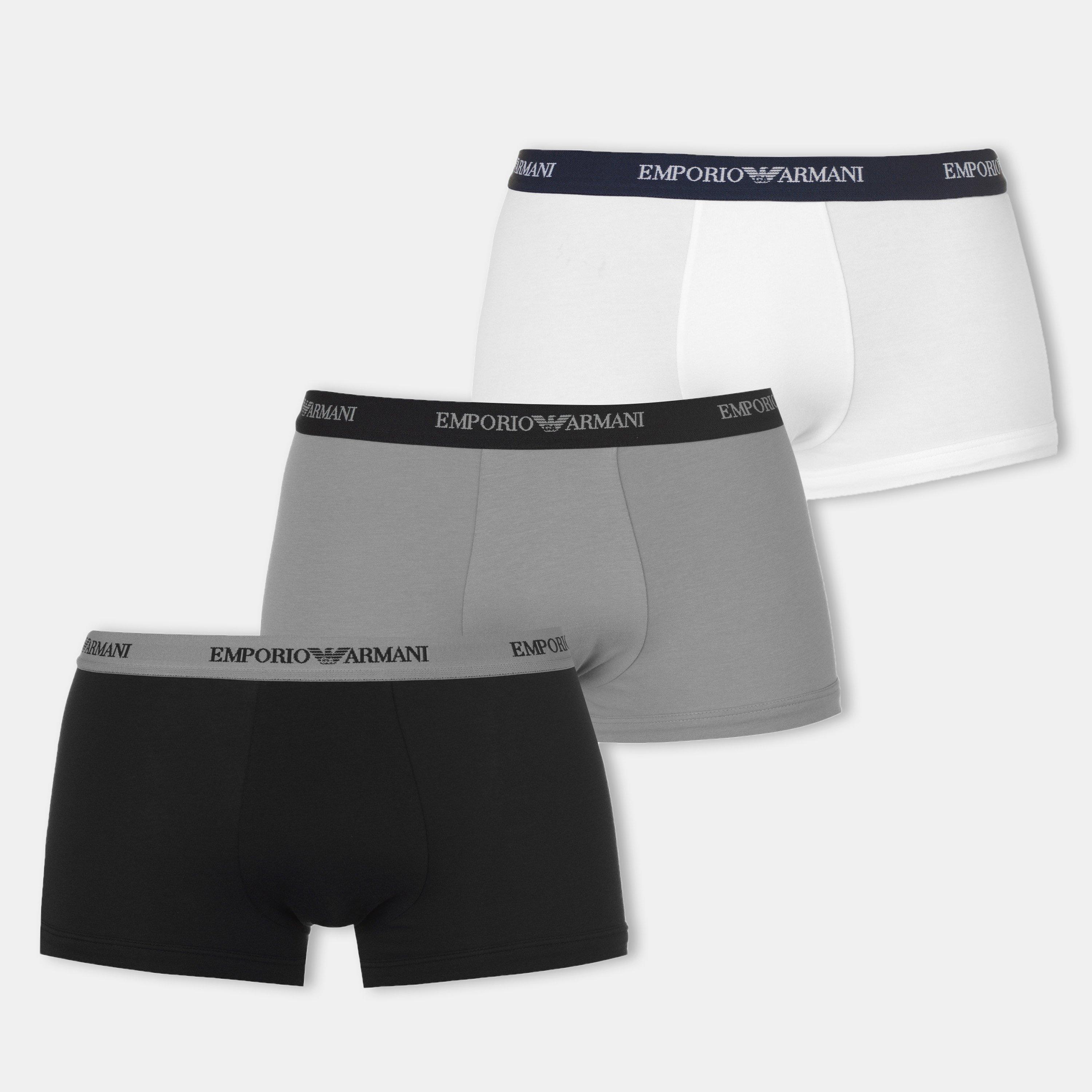 Emporio Armani Core 3 Pack Boxer Shorts - Blk/Gry/Wh02910 - Small