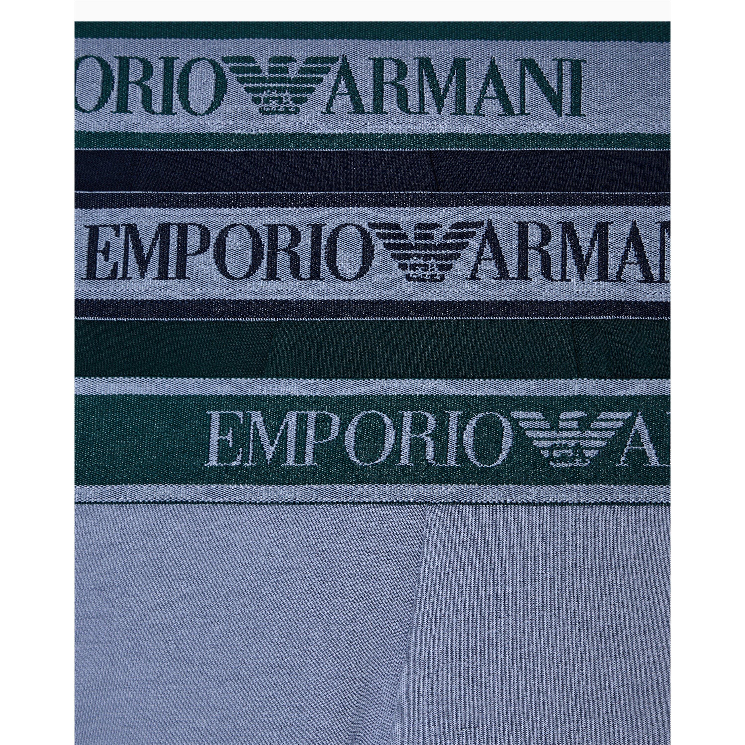 Blu/Gry/Grn - Emporio Armani - Core 3 Pack Boxer Shorts - 4