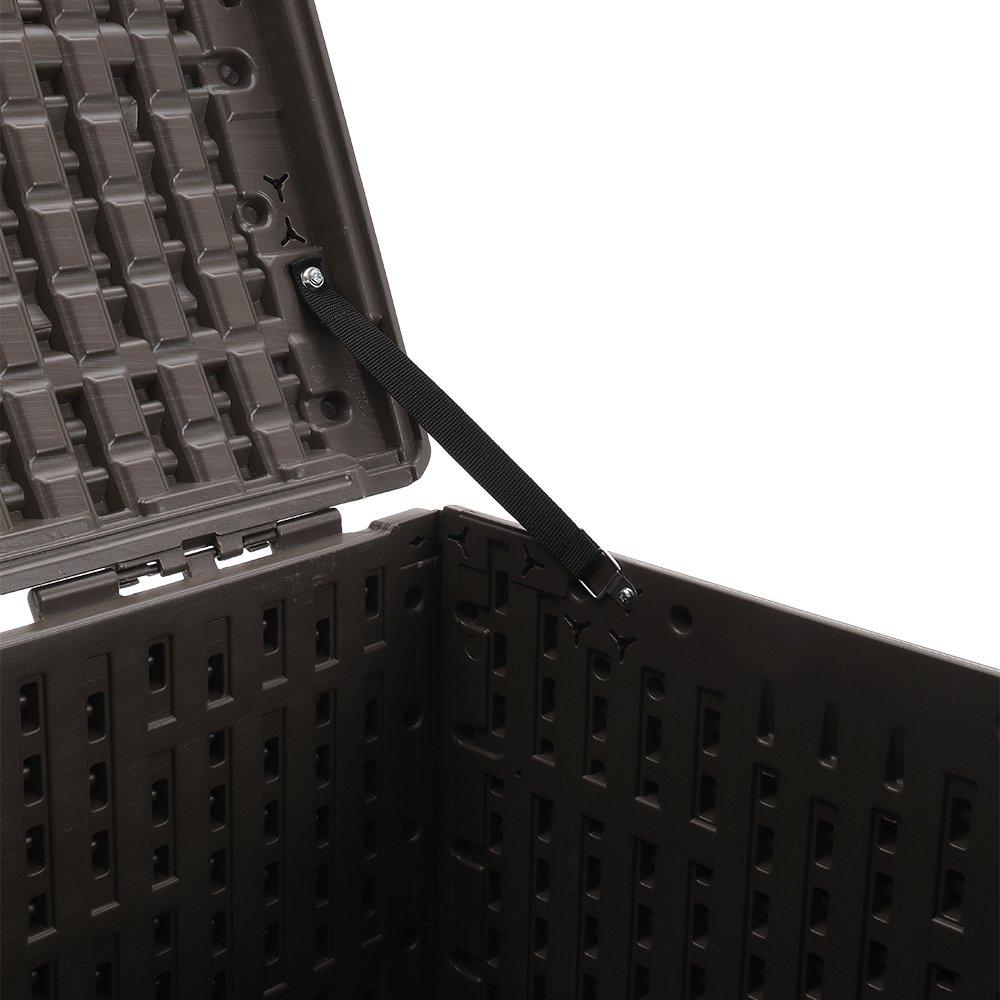 Brown - Breeins - 105-Gallon Outdoor Deck Box Brown - 6