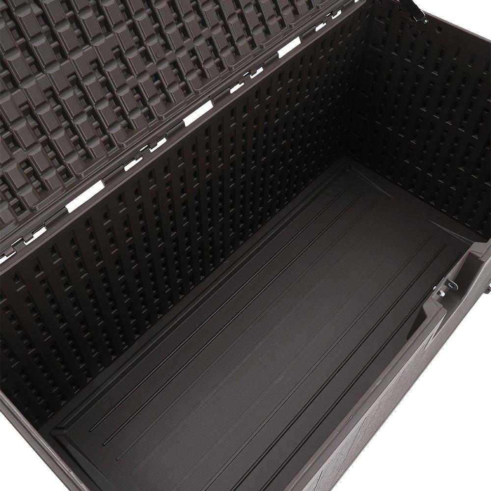 Brown - Breeins - 105-Gallon Outdoor Deck Box Brown - 7