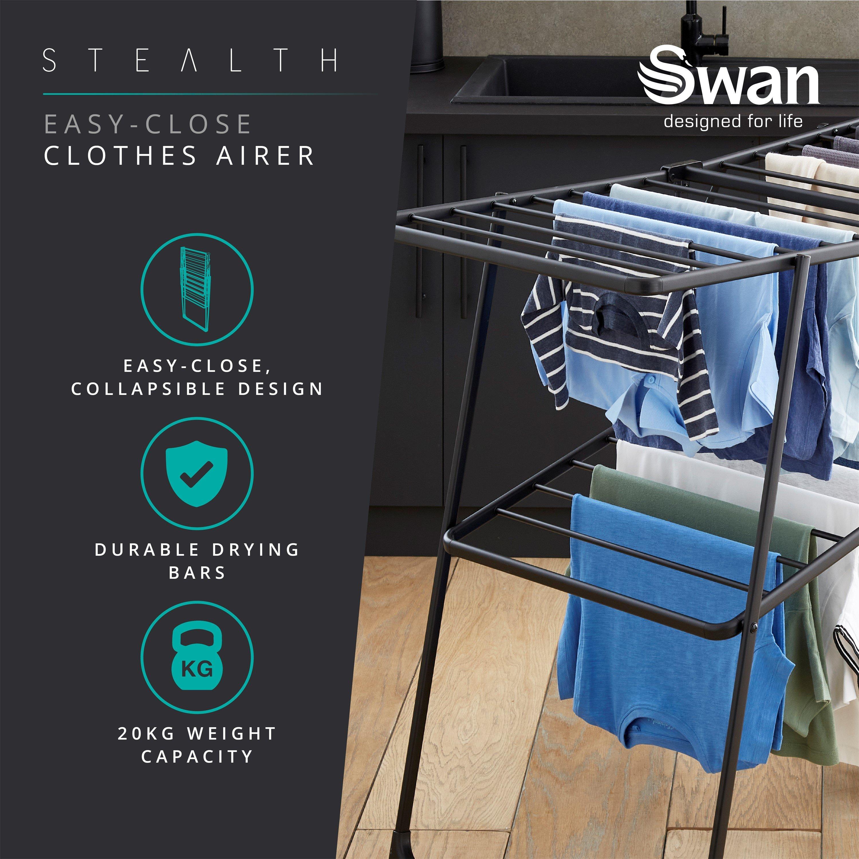 None - Swan - Stealth Easy-Close Clothes Airer - 3